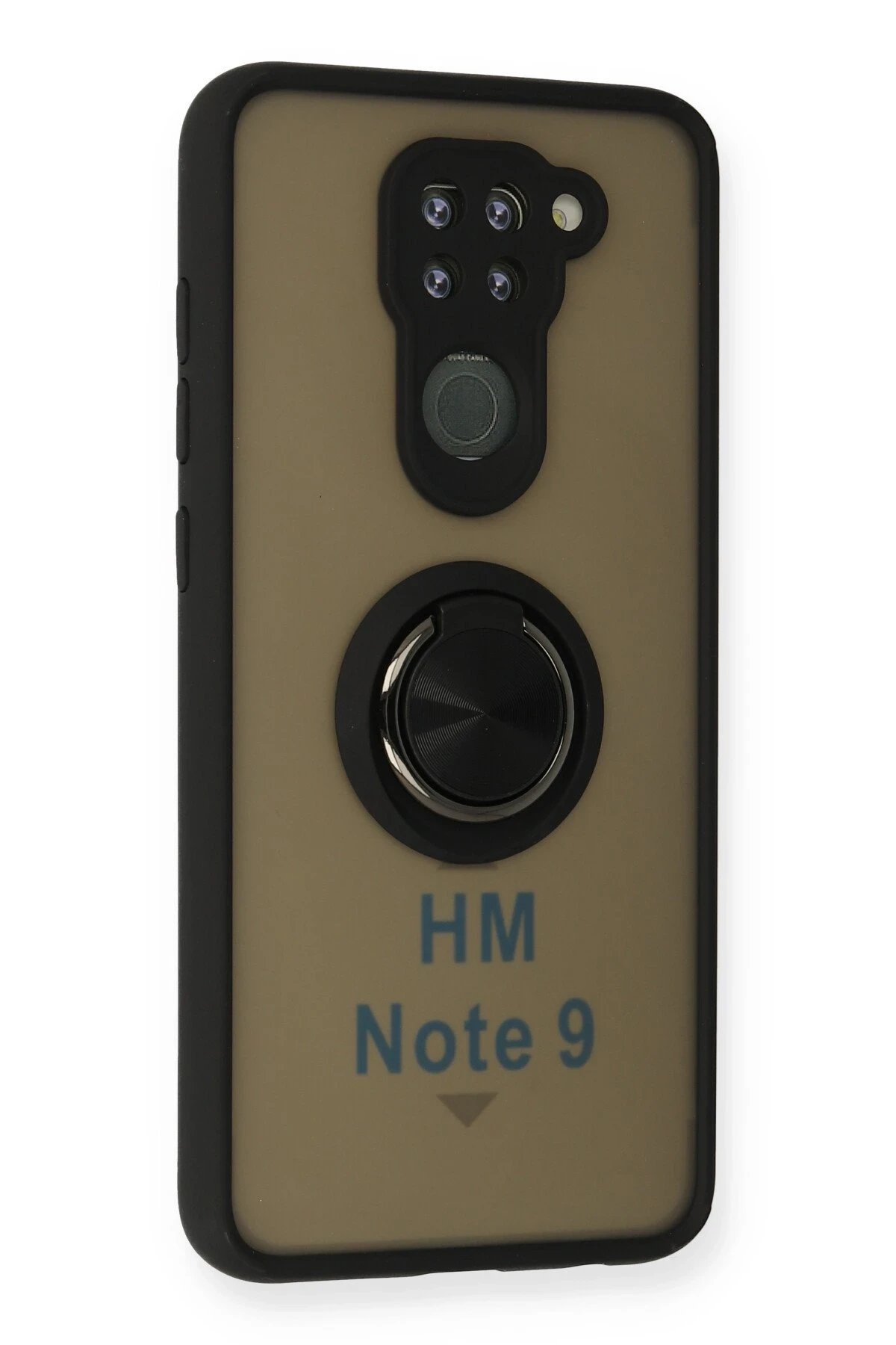 Newface Xiaomi Redmi Note 9 Kılıf Montreal Yüzüklü Silikon Kapak - Siyah