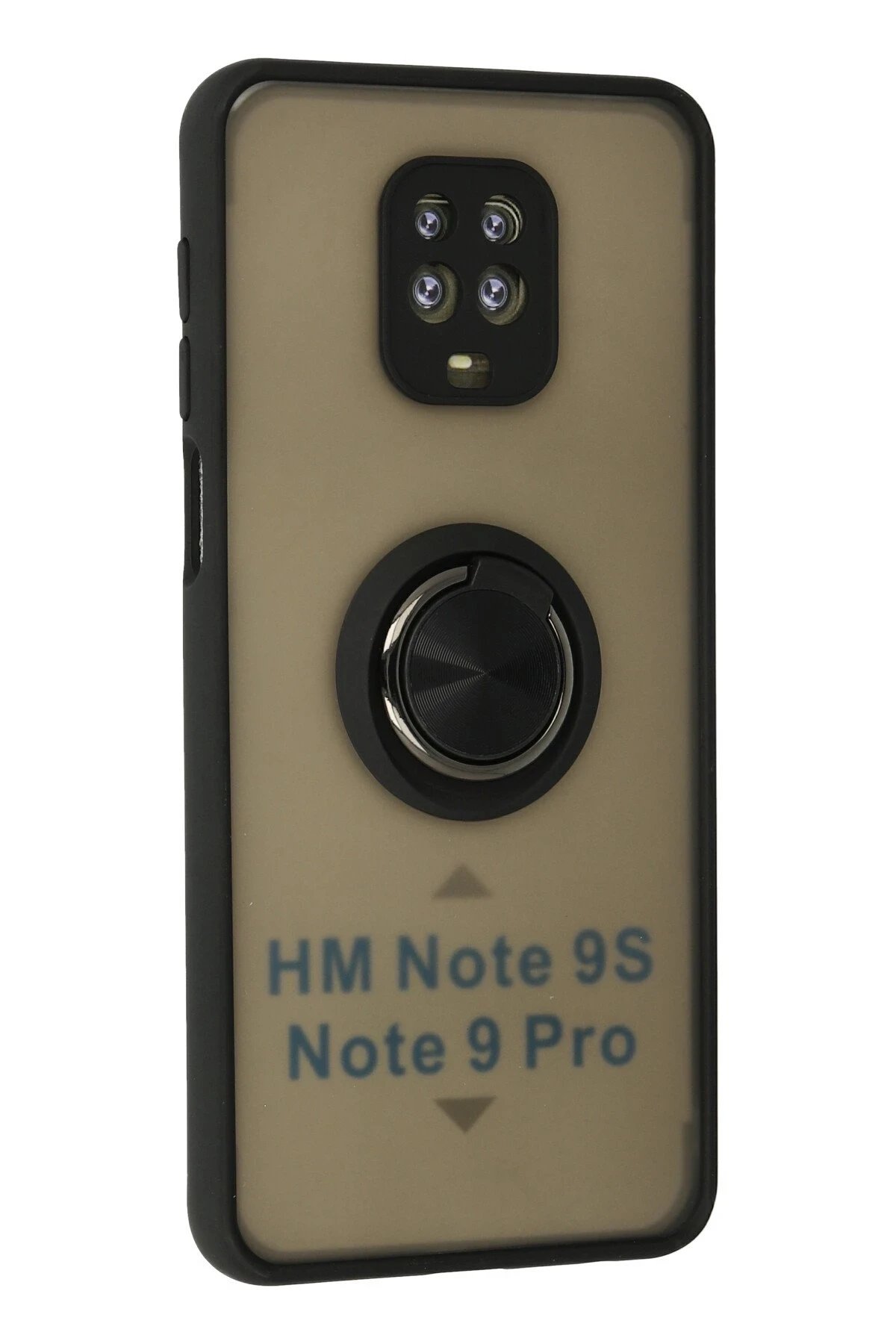 Newface Xiaomi Redmi Note 9 Pro Kılıf Montreal Yüzüklü Silikon Kapak - Siyah