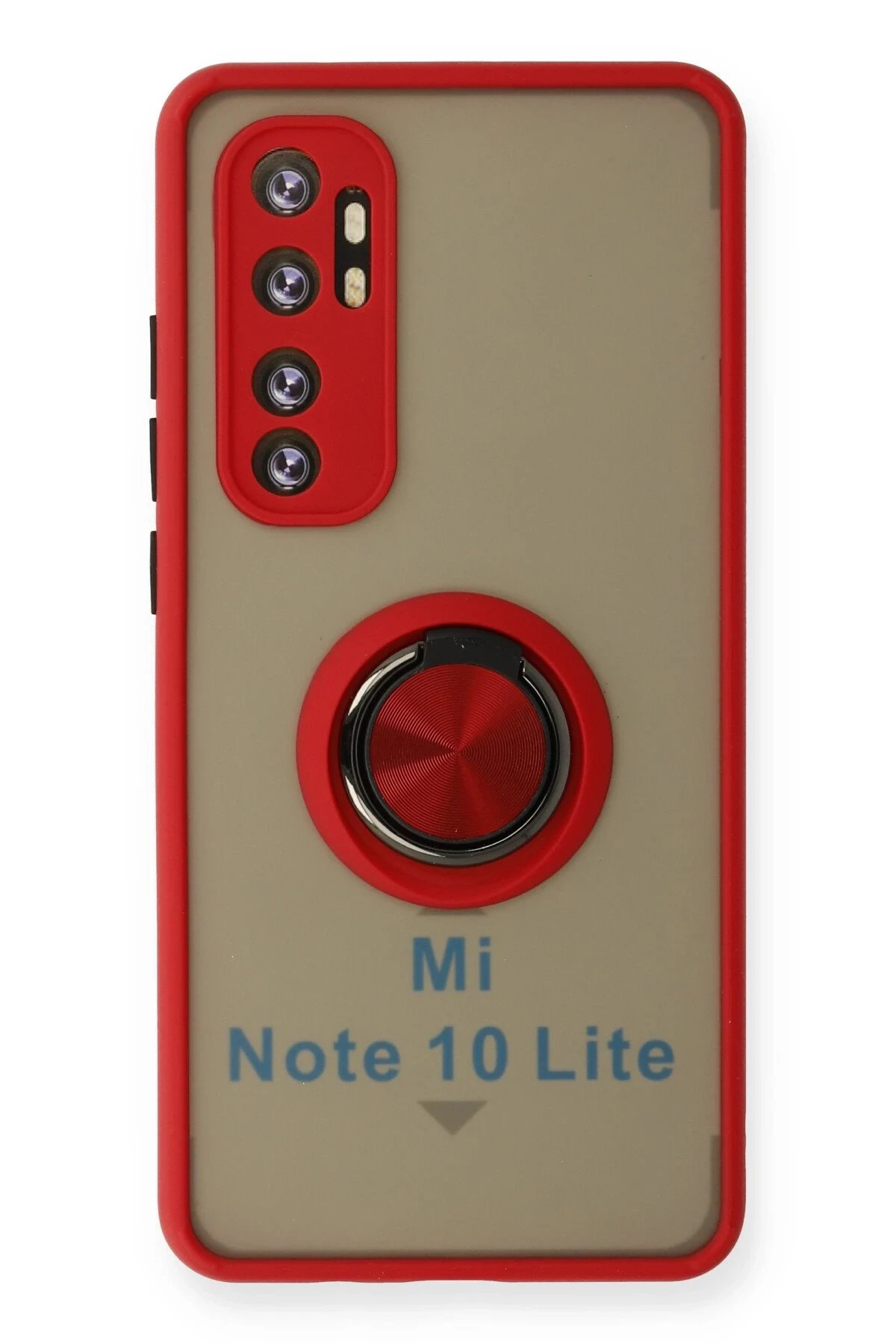 Newface Xiaomi Mi Note 10 Lite Kılıf Montreal Yüzüklü Silikon Kapak - Kırmızı