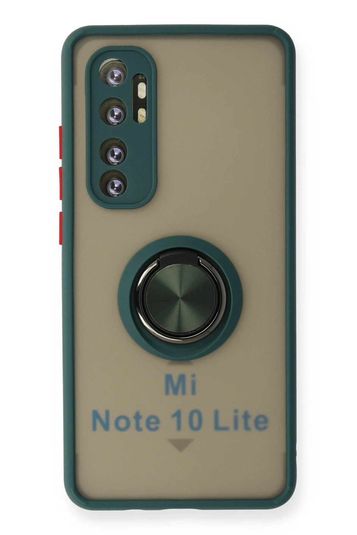 Newface Xiaomi Mi Note 10 Lite Kılıf Montreal Yüzüklü Silikon Kapak - Yeşil