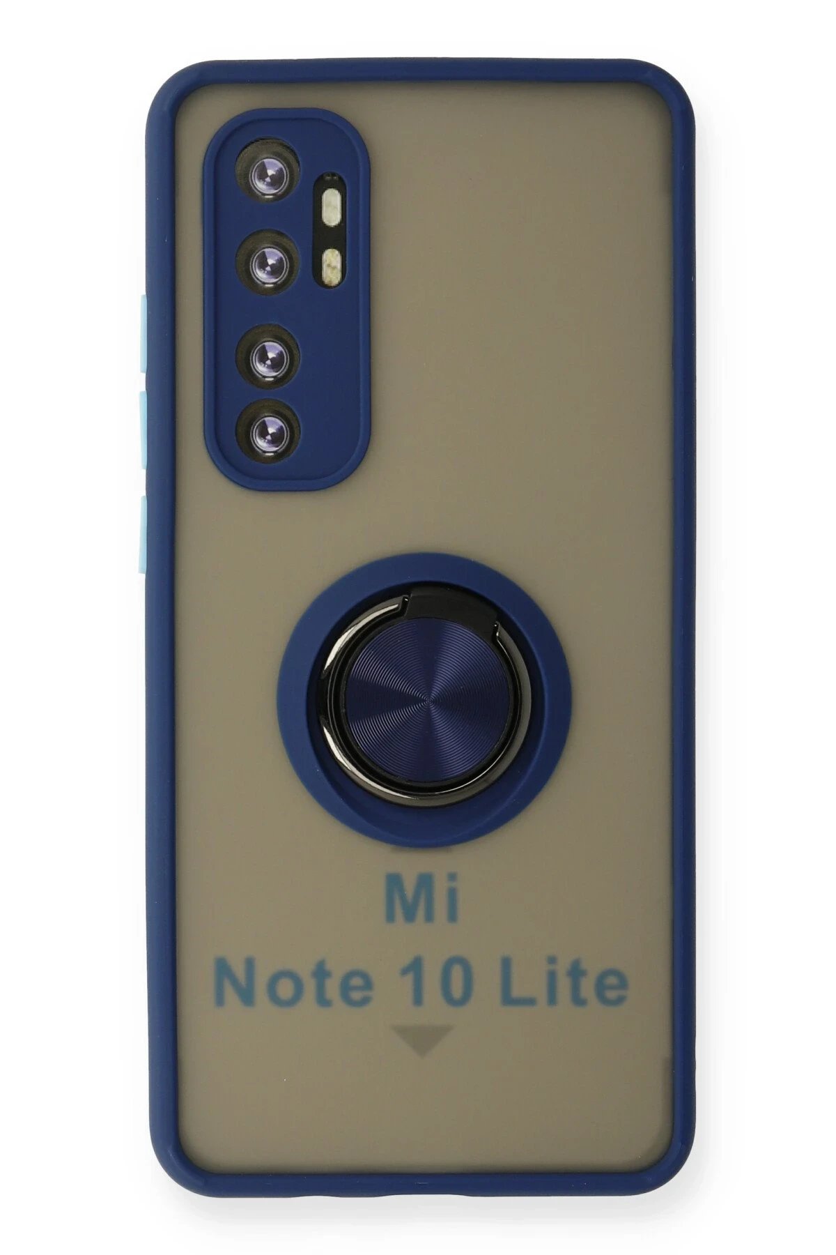 Newface Xiaomi Mi Note 10 Lite Kılıf Montreal Yüzüklü Silikon Kapak - Lacivert