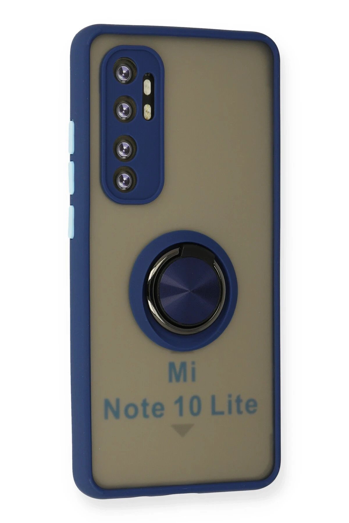 Newface Xiaomi Mi Note 10 Lite Kılıf Montreal Yüzüklü Silikon Kapak - Lacivert