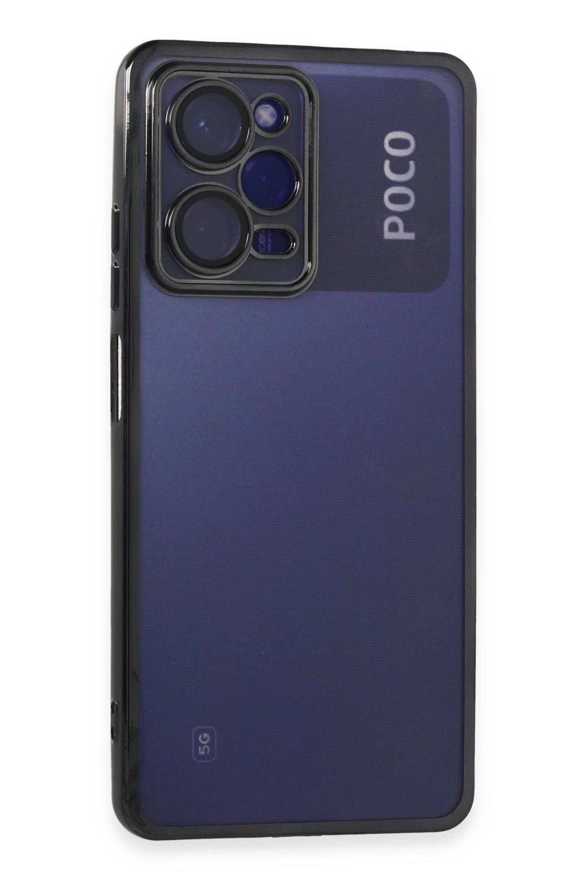 Newface Xiaomi Poco X5 Pro 5G Kılıf Razer Lensli Silikon - Siyah