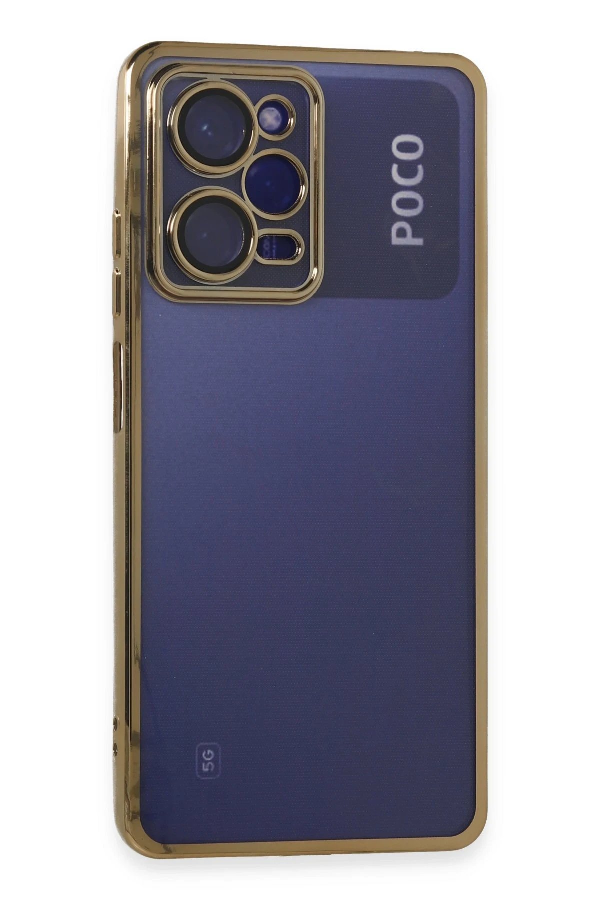 Newface Xiaomi Poco X5 Pro 5G Kılıf Razer Lensli Silikon - Gold