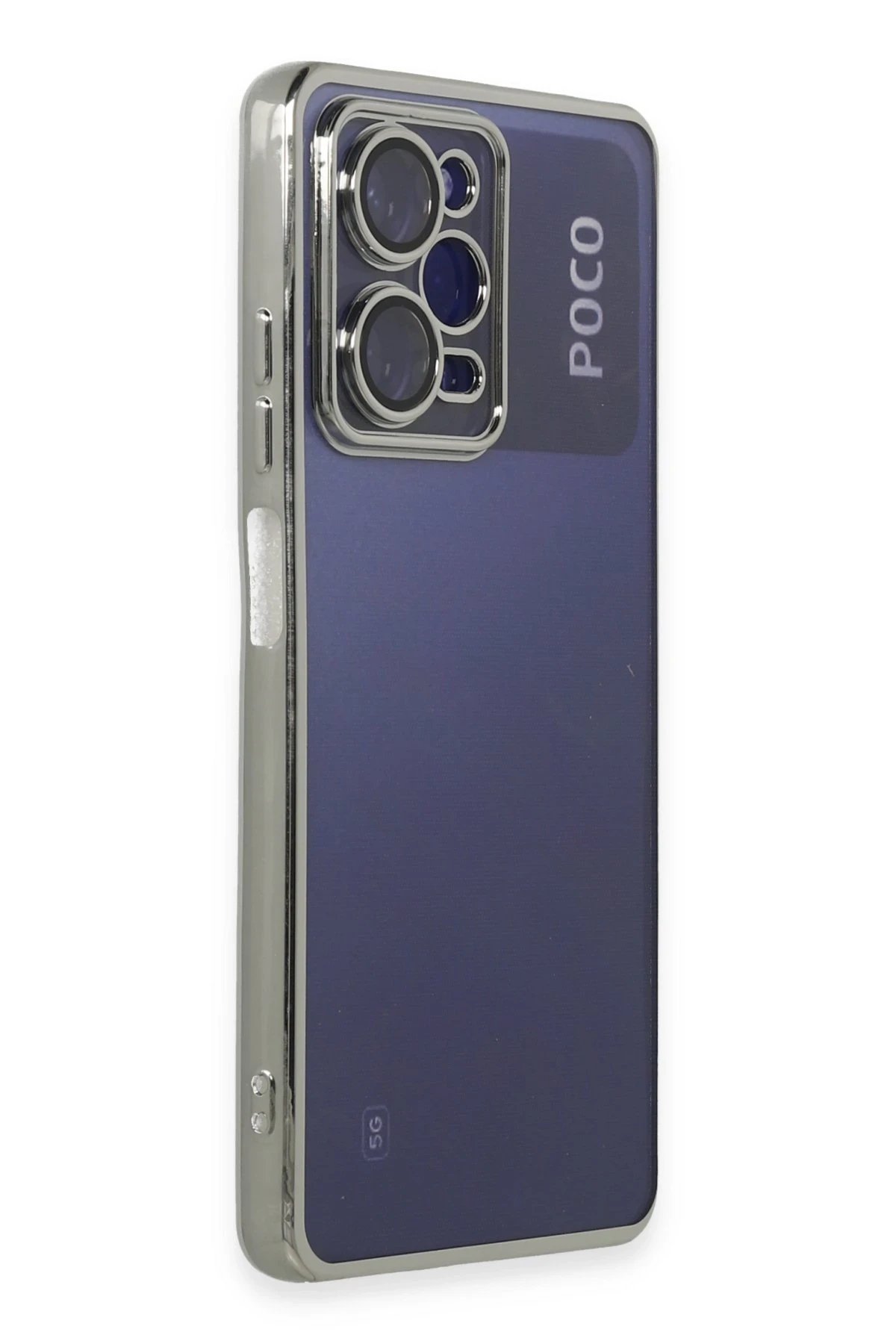 Newface Xiaomi Poco X5 Pro 5G Kılıf Razer Lensli Silikon - Gümüş