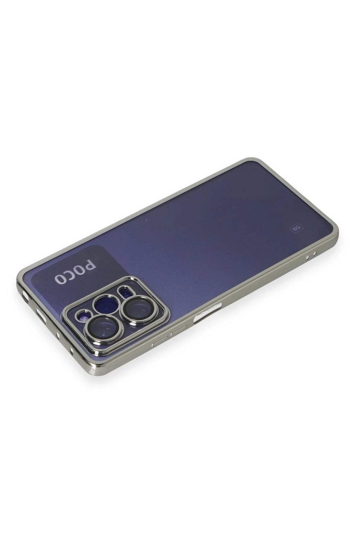 Newface Xiaomi Poco X5 Pro 5G Kılıf Razer Lensli Silikon - Gümüş