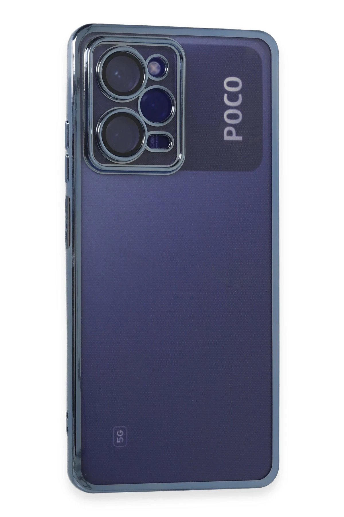 Newface Xiaomi Poco X5 Pro 5G Kılıf Razer Lensli Silikon - Açık Mavi