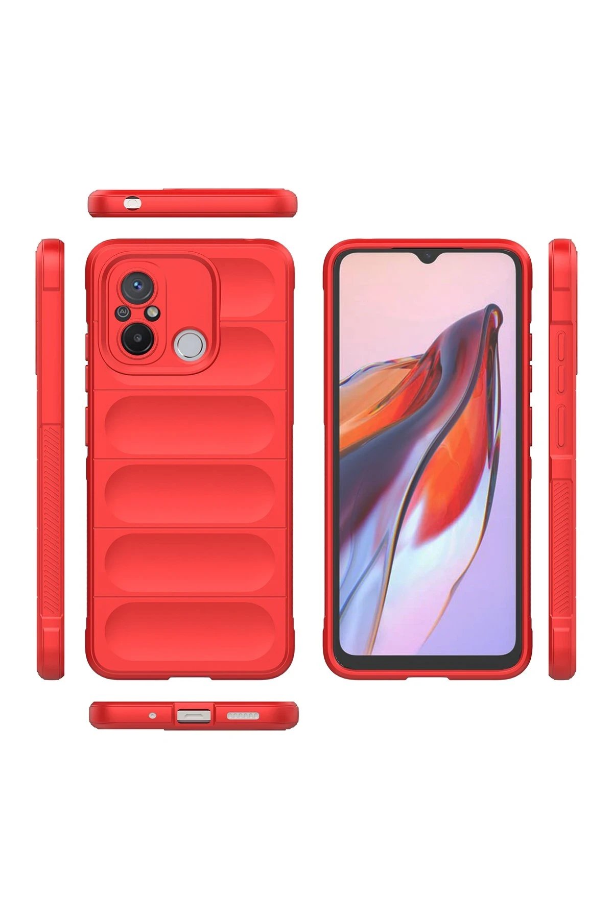 Newface Xiaomi Redmi 12C Kılıf Optimum Silikon - Kırmızı