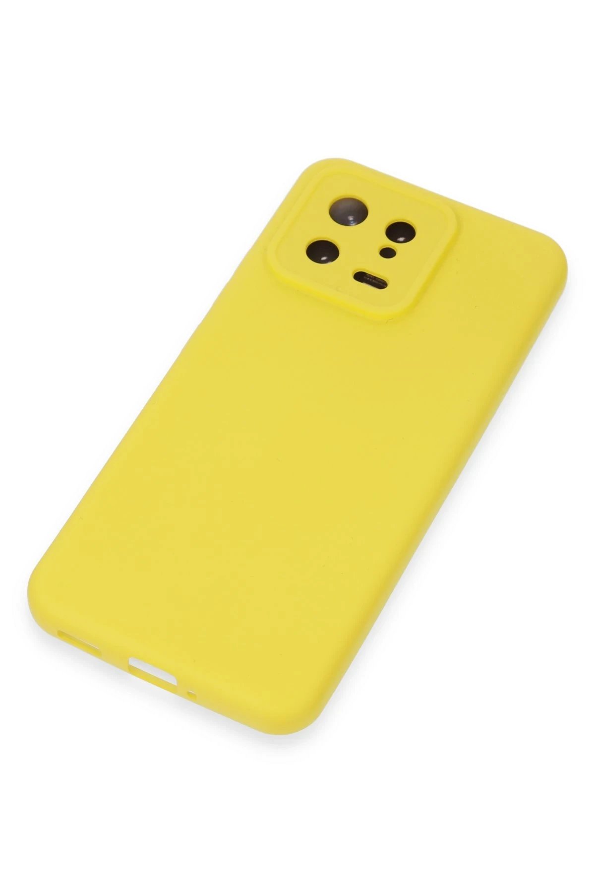 Newface Xiaomi Mi 13 Kılıf Nano içi Kadife Silikon - Sarı