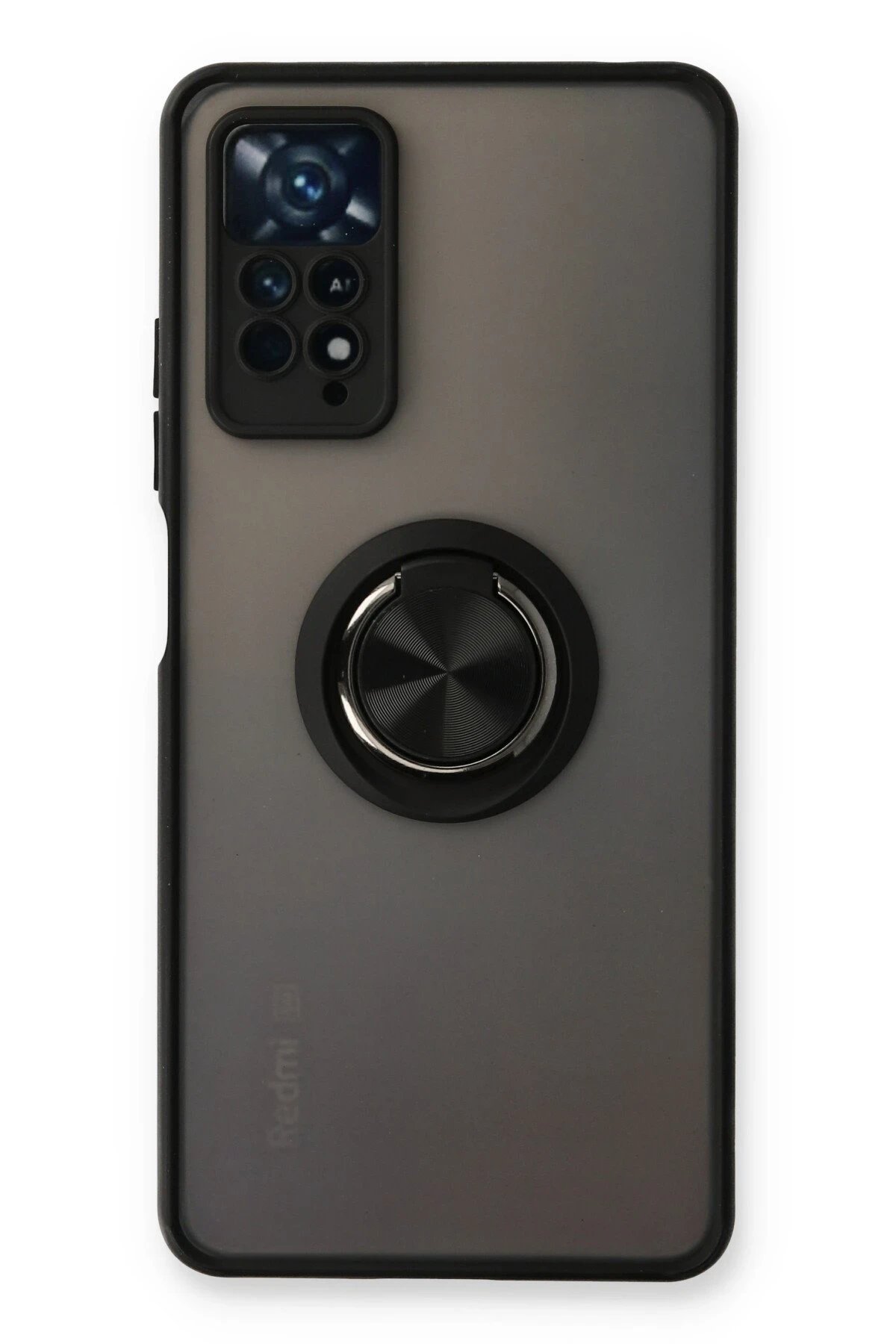 Newface Xiaomi Redmi Note 11 Pro Kılıf Montreal Yüzüklü Silikon Kapak - Siyah