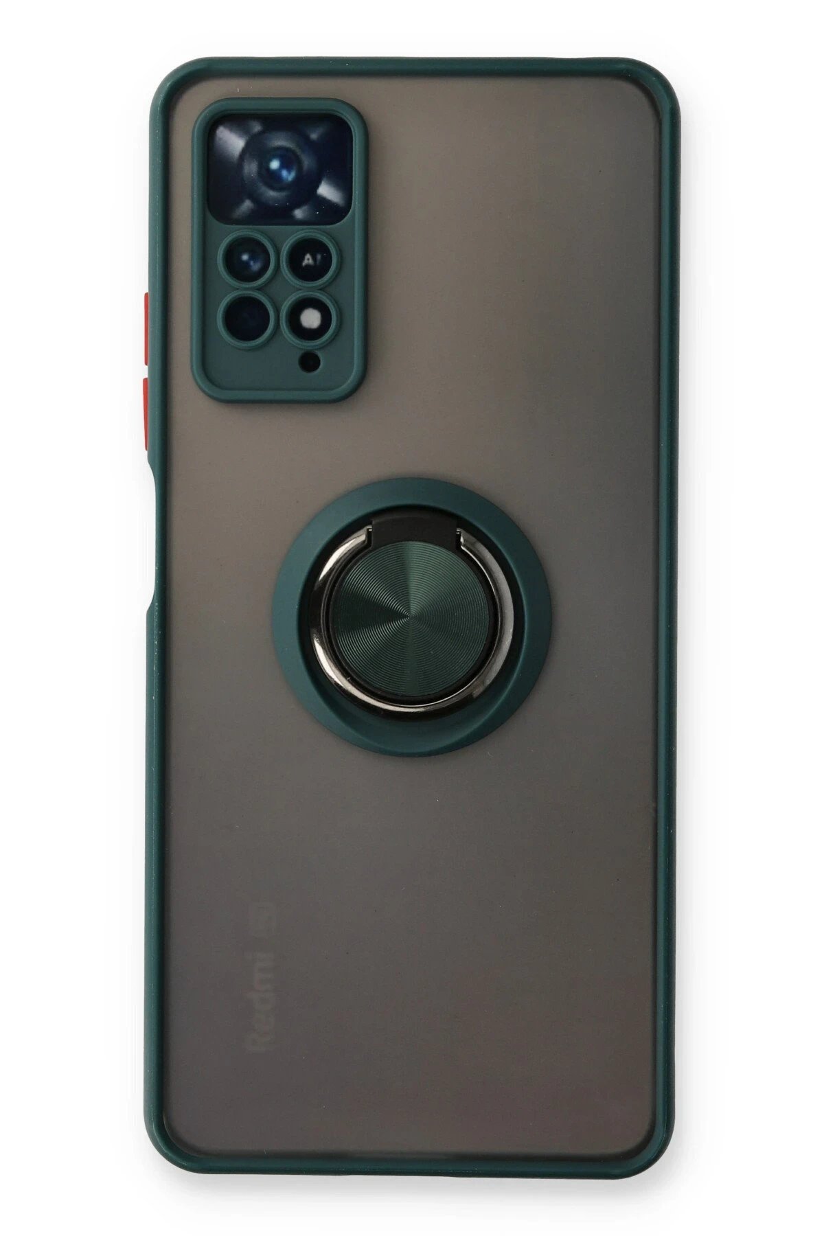 Newface Xiaomi Redmi Note 11 Pro Kılıf Montreal Yüzüklü Silikon Kapak - Yeşil