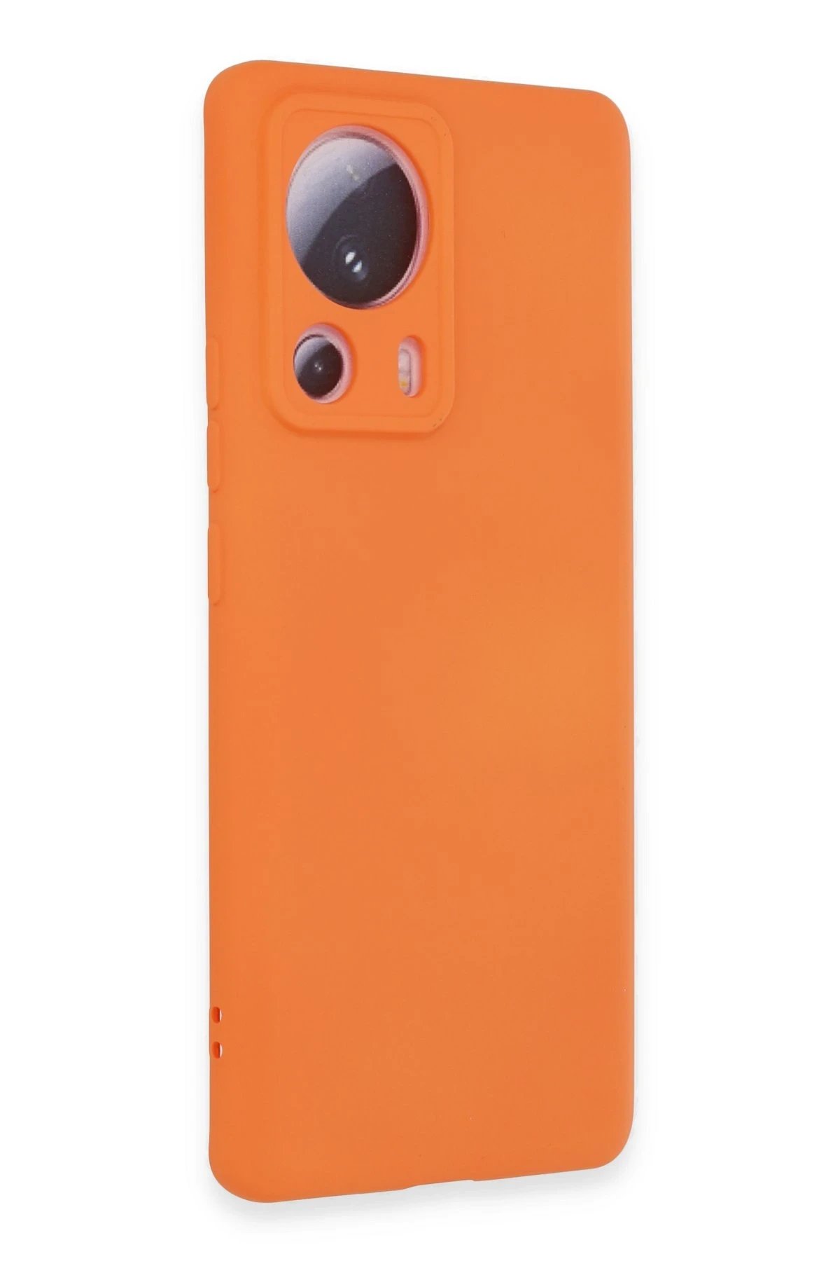 Newface Xiaomi Mi 13 Lite Kılıf Nano içi Kadife Silikon - Turuncu