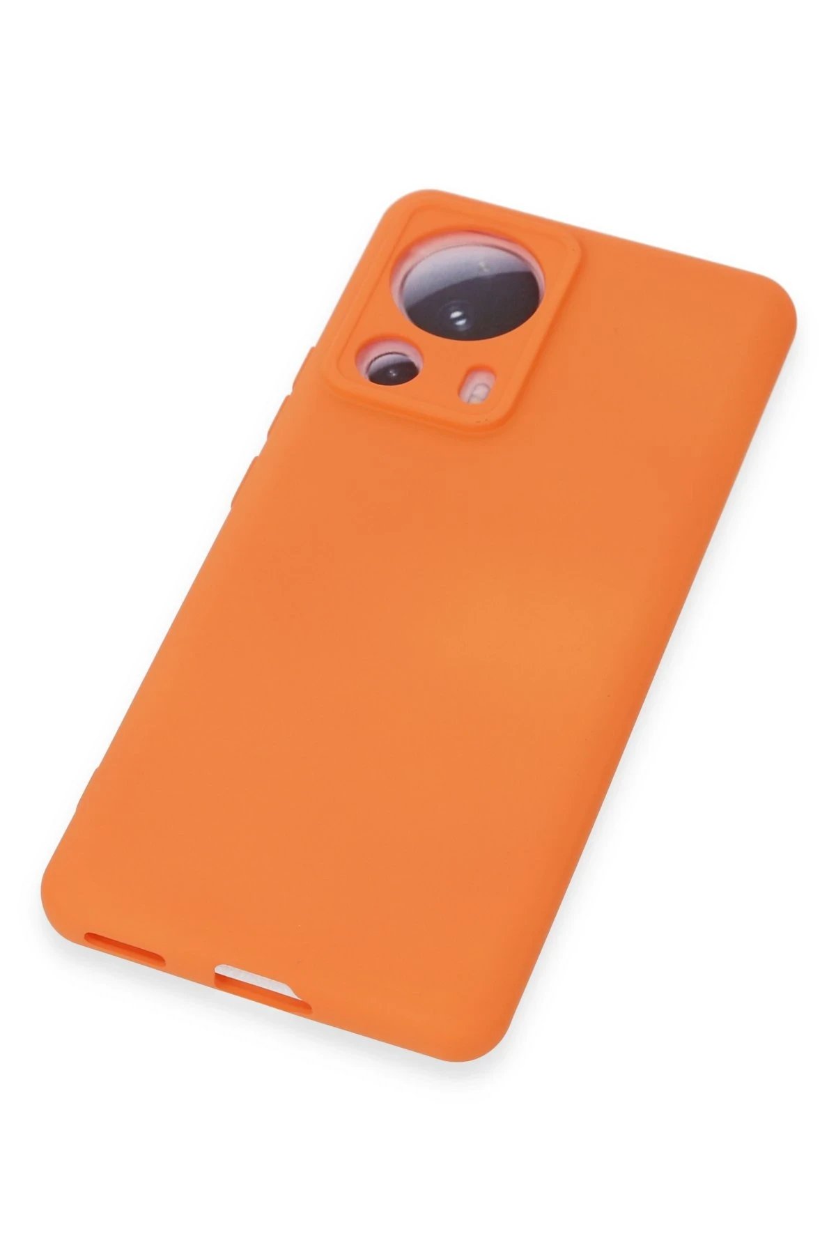 Newface Xiaomi Mi 13 Lite Kılıf Nano içi Kadife Silikon - Turuncu