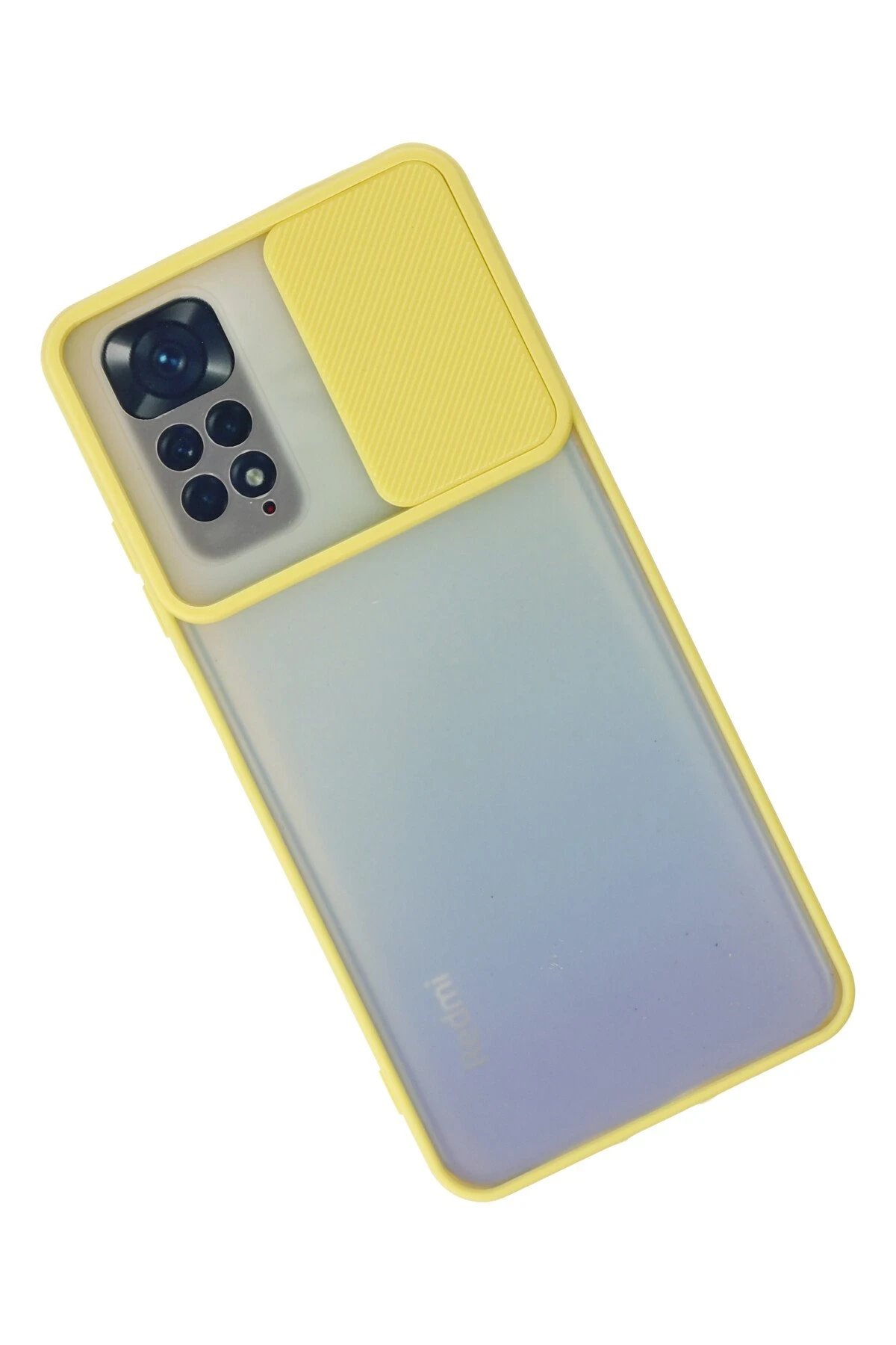 Newface Xiaomi Redmi Note 11 Kılıf Palm Buzlu Kamera Sürgülü Silikon - Sarı