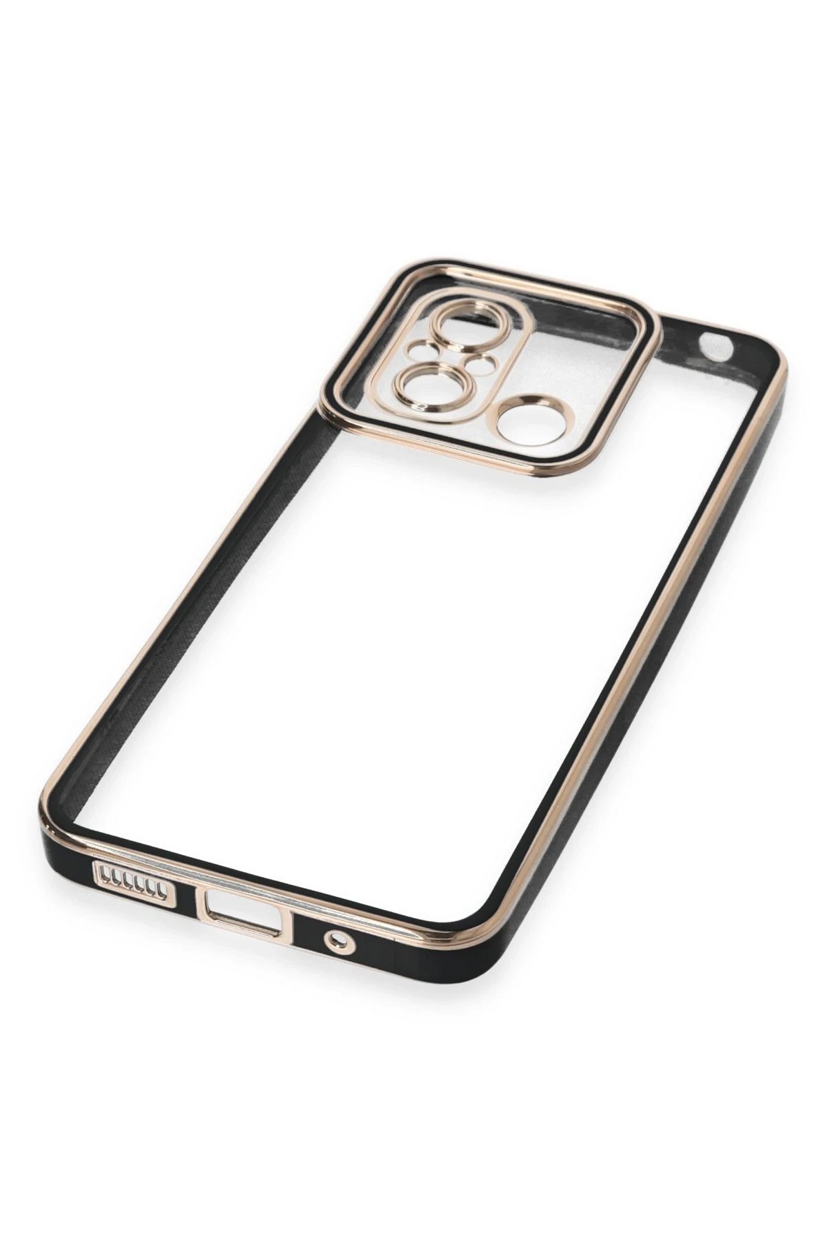 Newface Xiaomi Redmi 12C Kılıf Liva Lens Silikon - Siyah