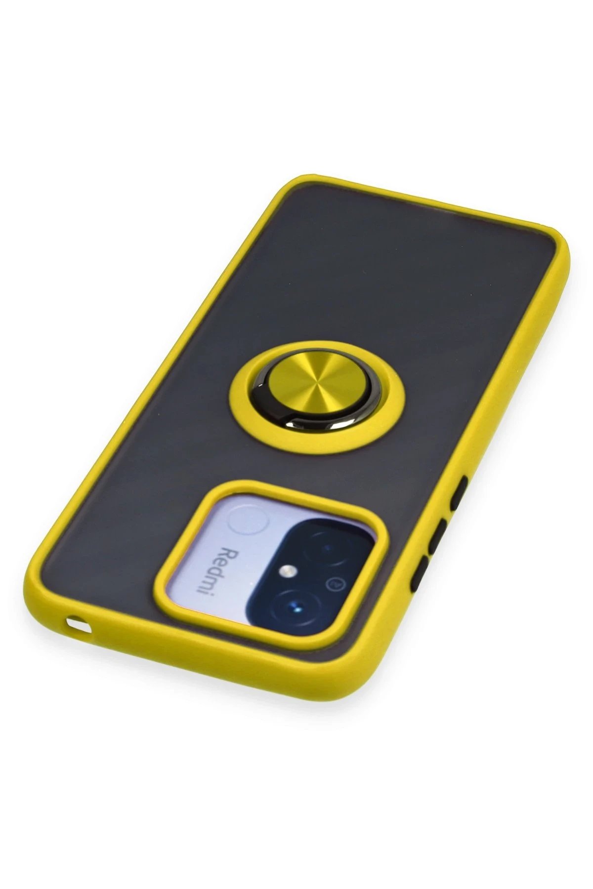 Newface Xiaomi Redmi 12C Kılıf Montreal Yüzüklü Silikon Kapak - Sarı