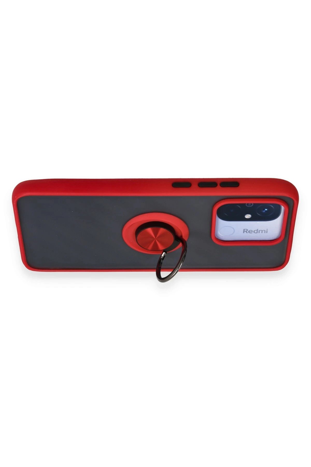 Newface Xiaomi Redmi 12C Kılıf Montreal Yüzüklü Silikon Kapak - Kırmızı