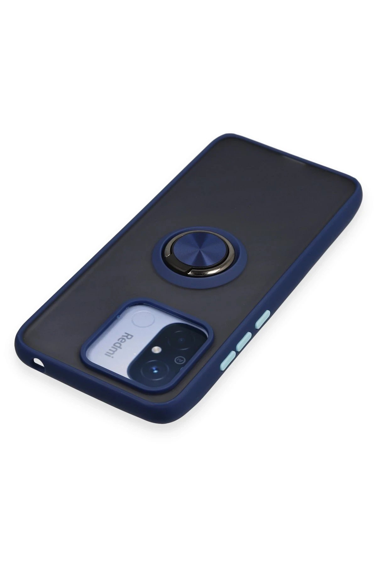 Newface Xiaomi Redmi 12C Kılıf Montreal Yüzüklü Silikon Kapak - Lacivert