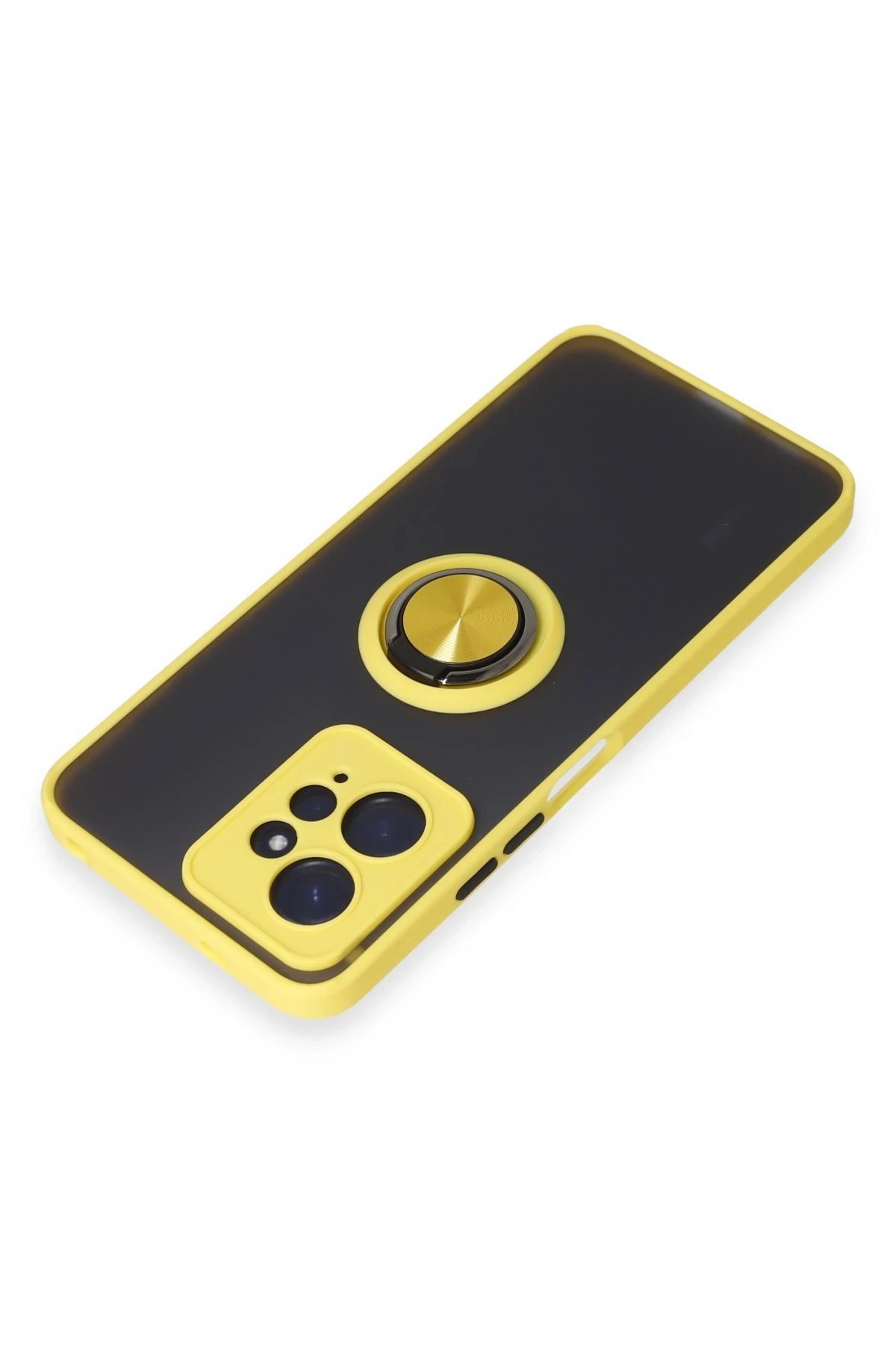 Newface Xiaomi Redmi Note 12 4G Kılıf Montreal Yüzüklü Silikon Kapak - Sarı