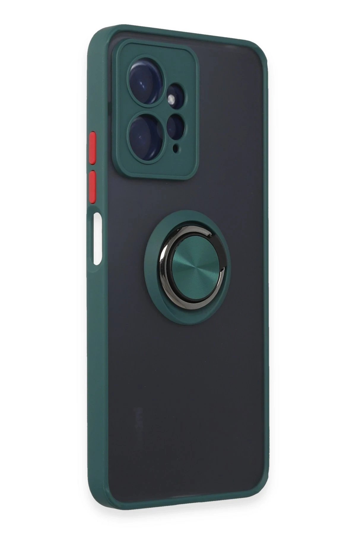 Newface Xiaomi Redmi Note 12 4G Kılıf Montreal Yüzüklü Silikon Kapak - Yeşil