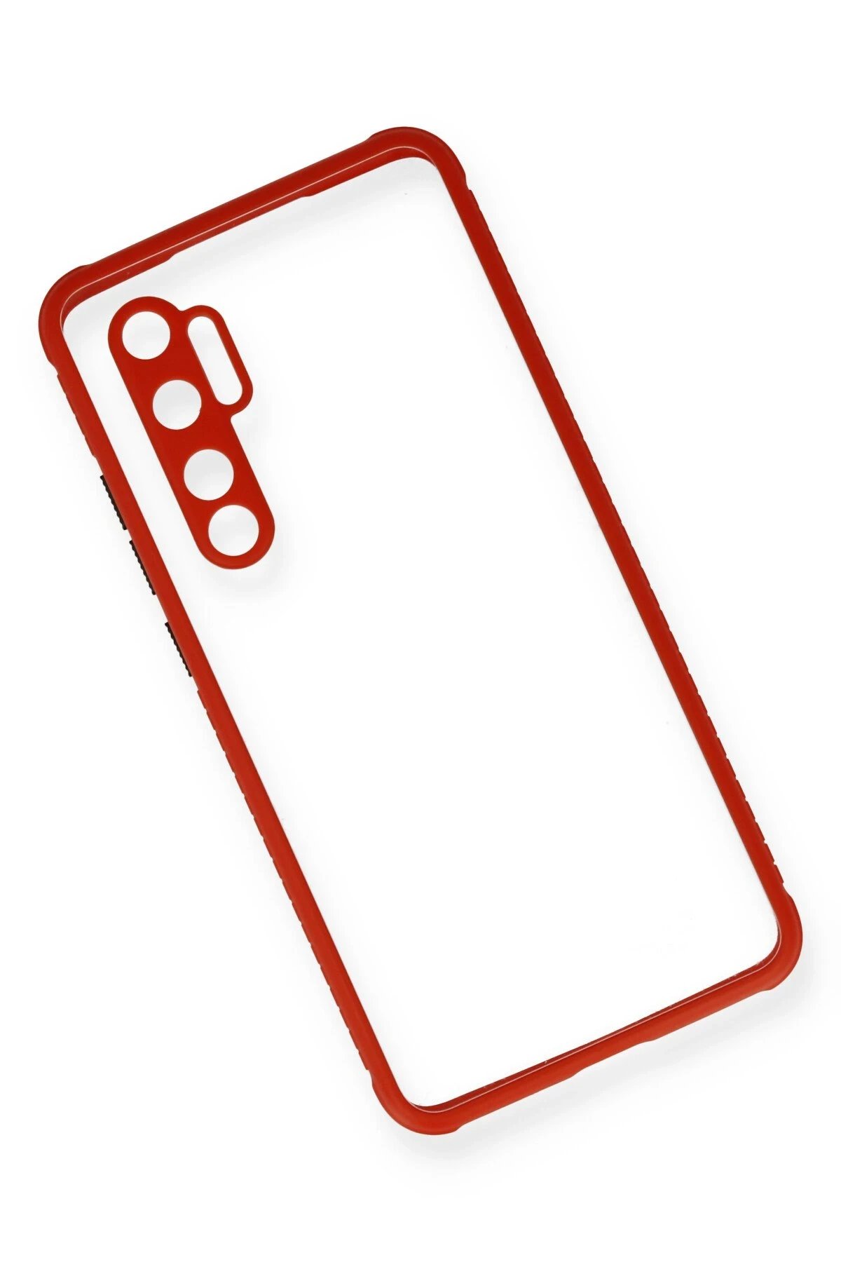 Newface Xiaomi Mi Note 10 Lite Kılıf Miami Şeffaf Silikon - Kırmızı