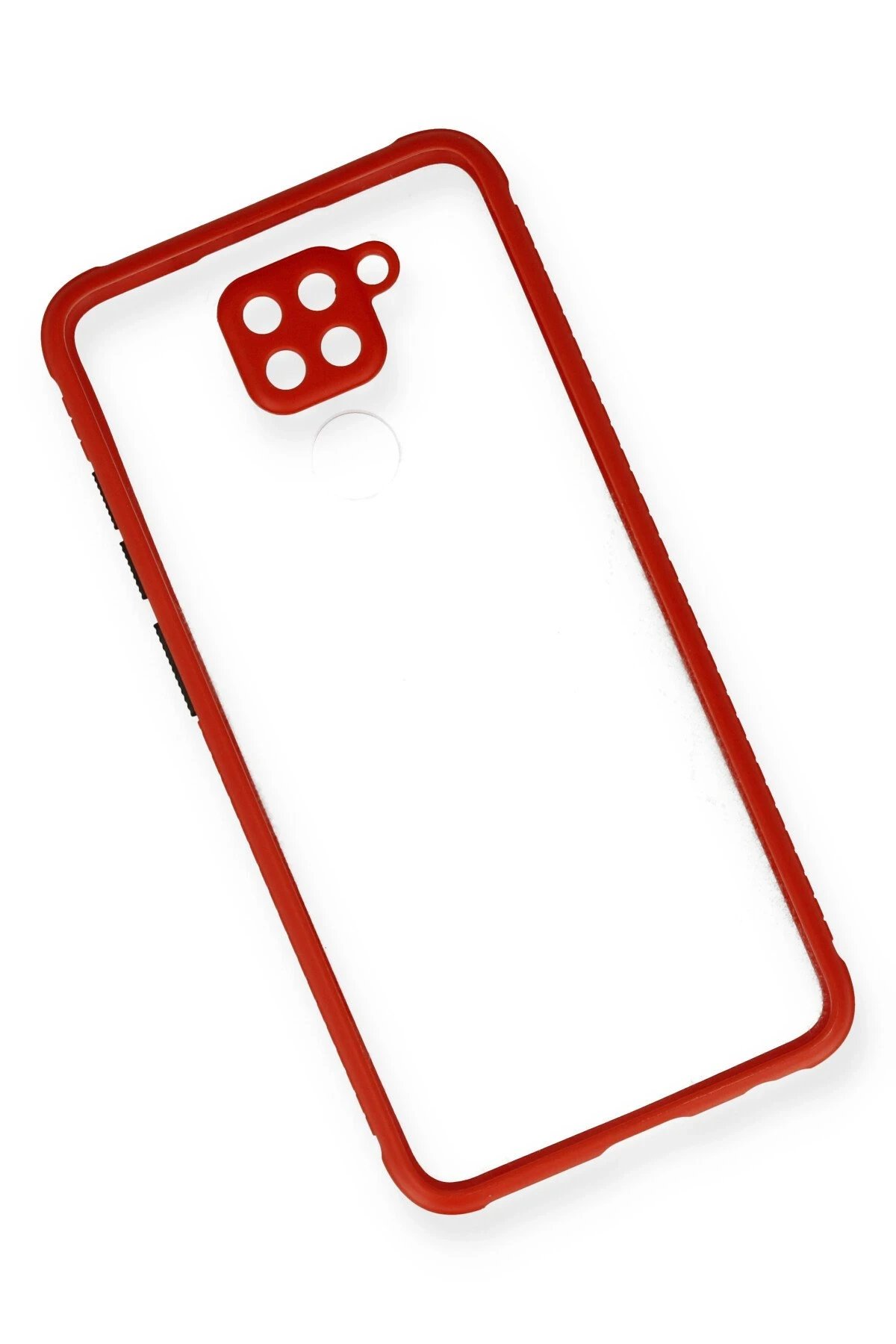 Newface Xiaomi Redmi Note 9 Kılıf Miami Şeffaf Silikon - Kırmızı