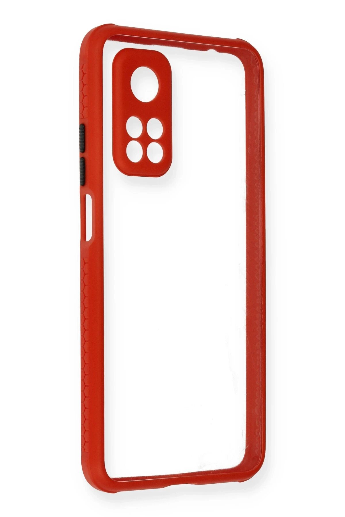 Newface Xiaomi Mi 10T Pro Kılıf Miami Şeffaf Silikon - Kırmızı