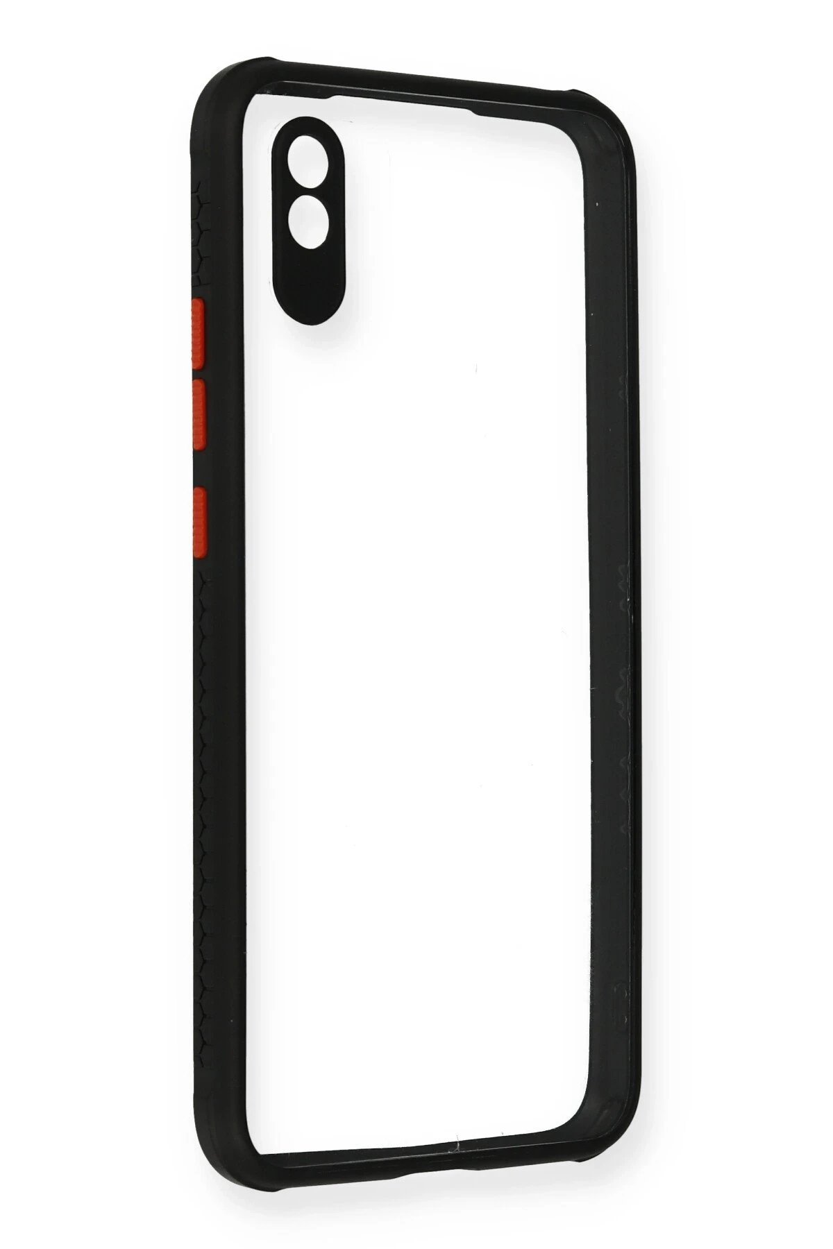 Newface Xiaomi Redmi 9A Kılıf Miami Şeffaf Silikon - Siyah