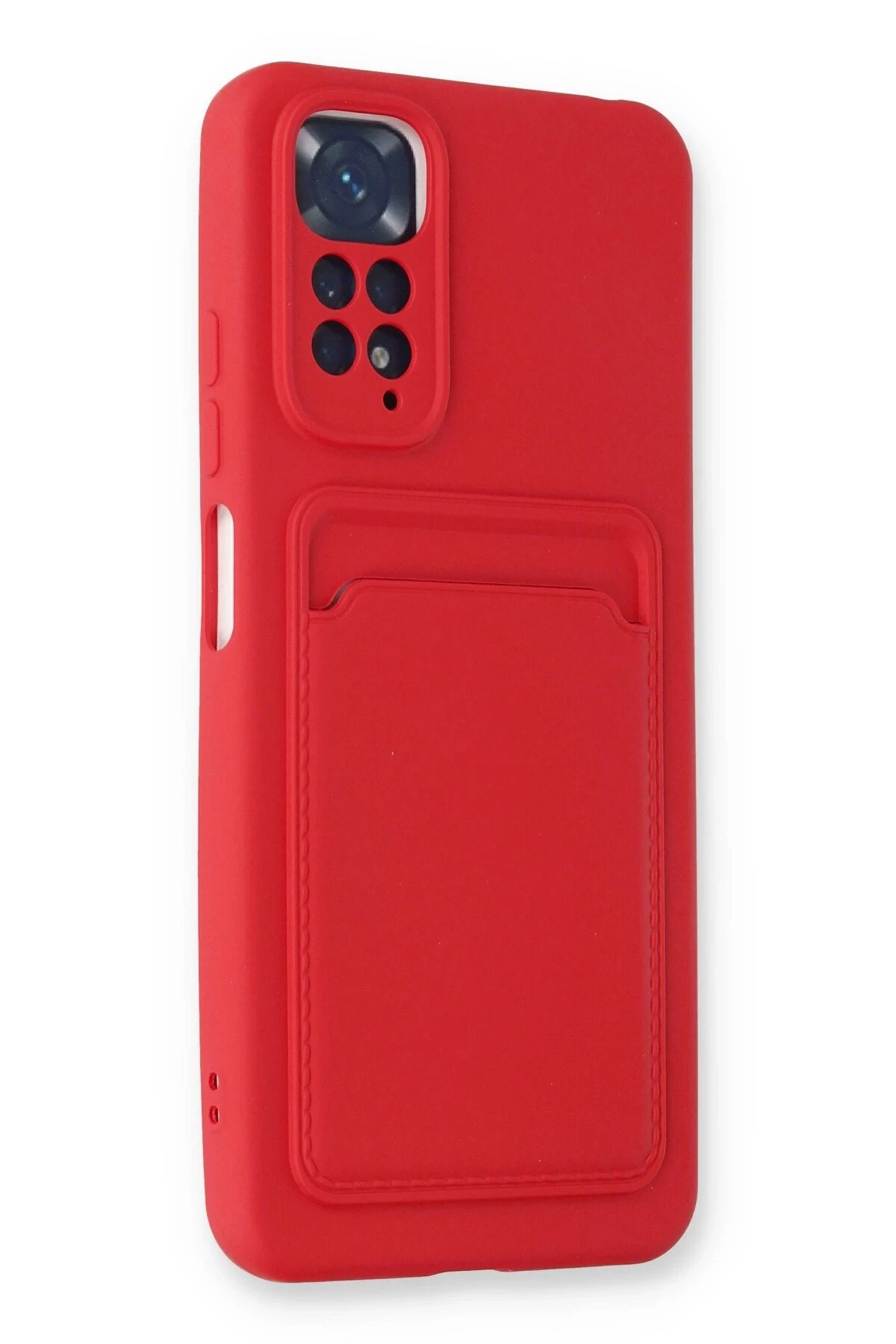 Newface Xiaomi Redmi Note 11S Kılıf Kelvin Kartvizitli Silikon - Kırmızı