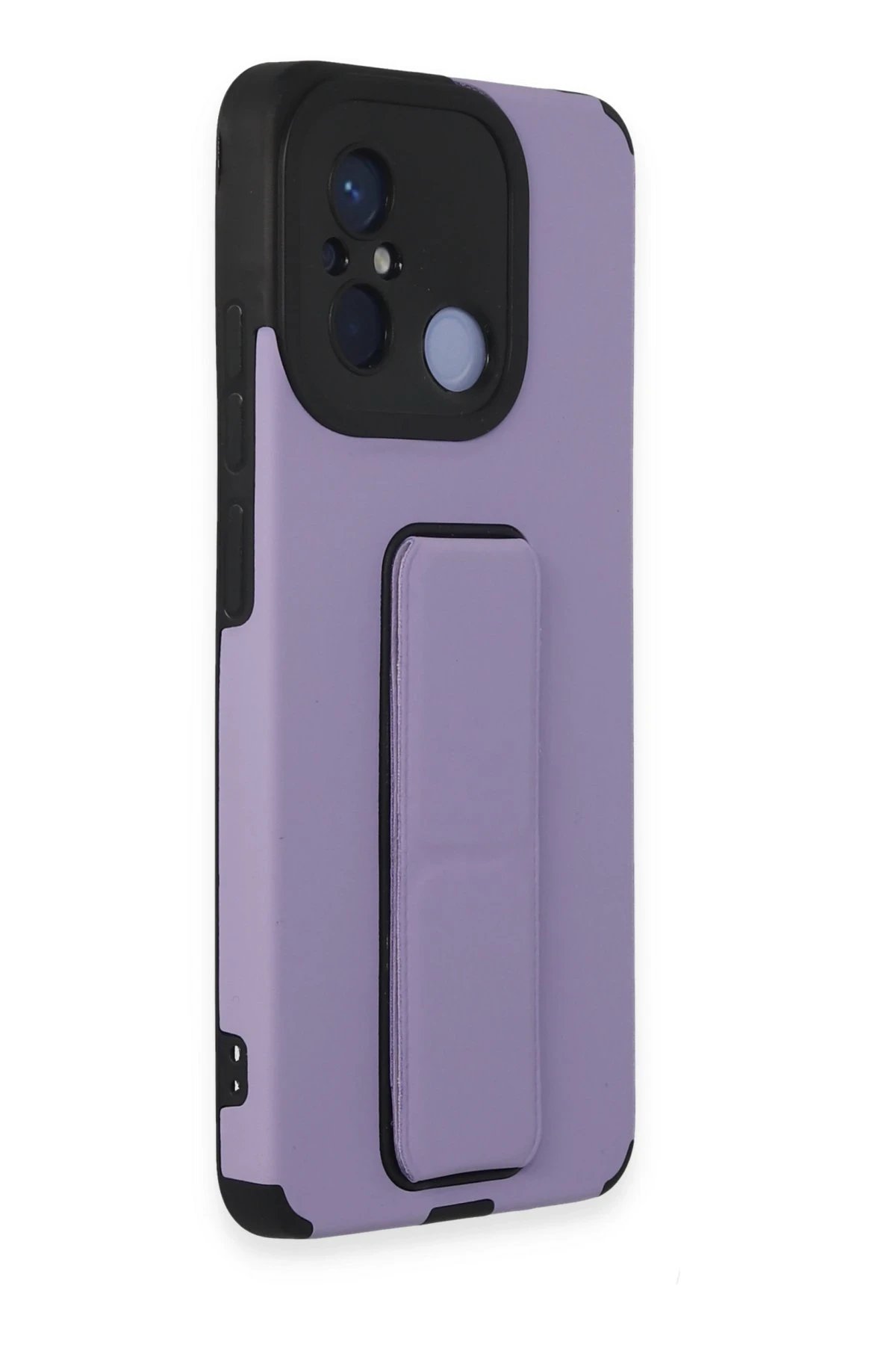 Newface Xiaomi Redmi 12C Kılıf Mega Standlı Silikon - Lila