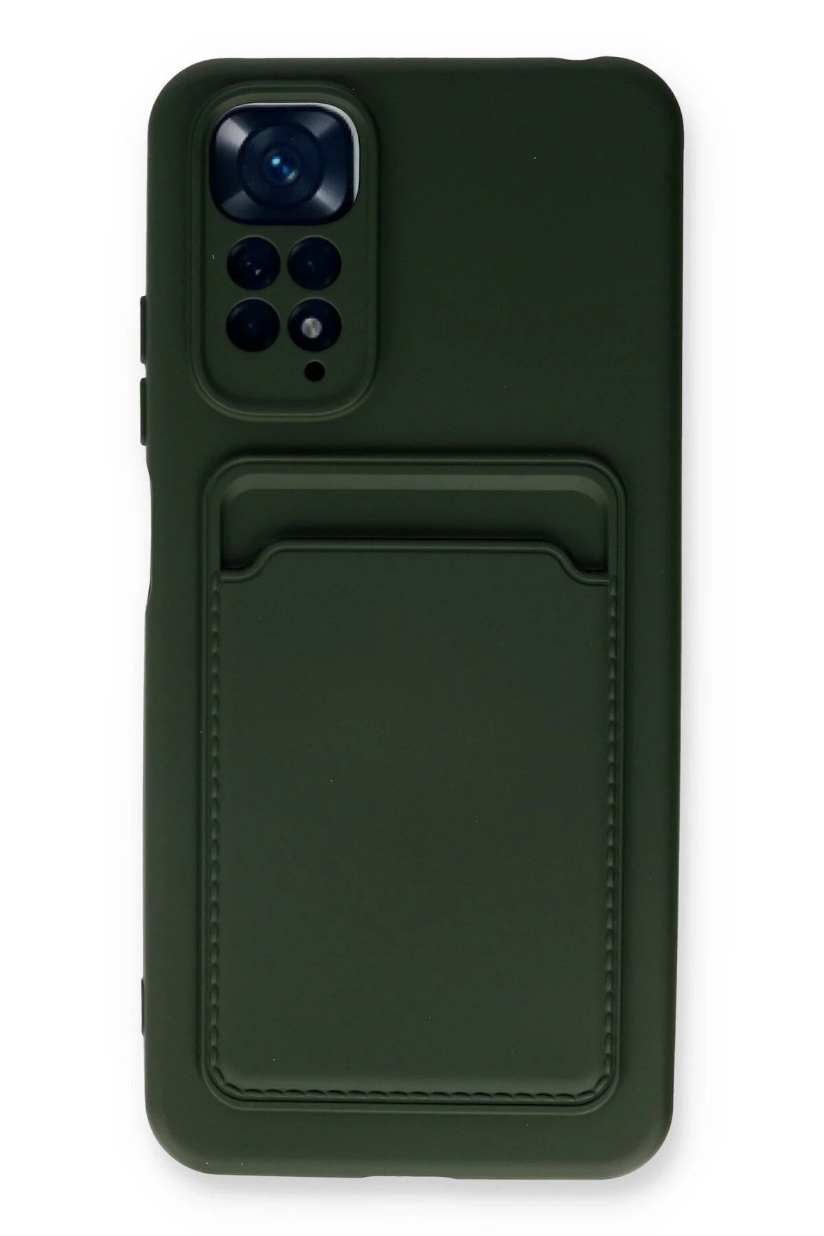 Newface Xiaomi Redmi Note 11S Kılıf Kelvin Kartvizitli Silikon - Koyu Yeşil