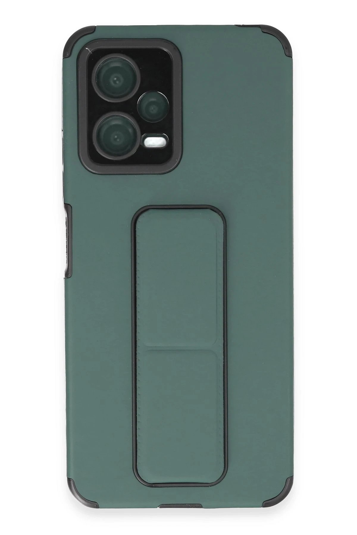 Newface Xiaomi Poco X5 5G Kılıf Mega Standlı Silikon - Yeşil