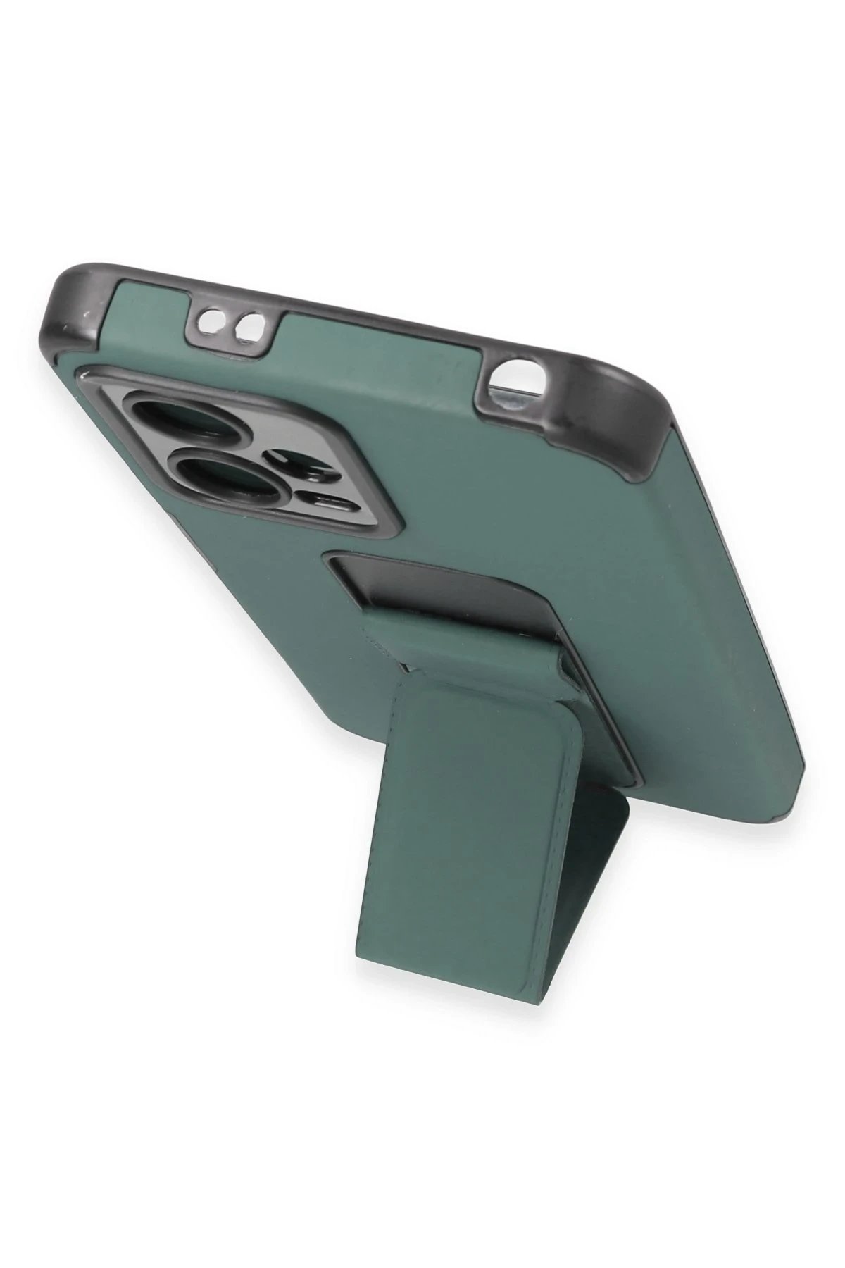 Newface Xiaomi Poco X5 5G Kılıf Mega Standlı Silikon - Yeşil