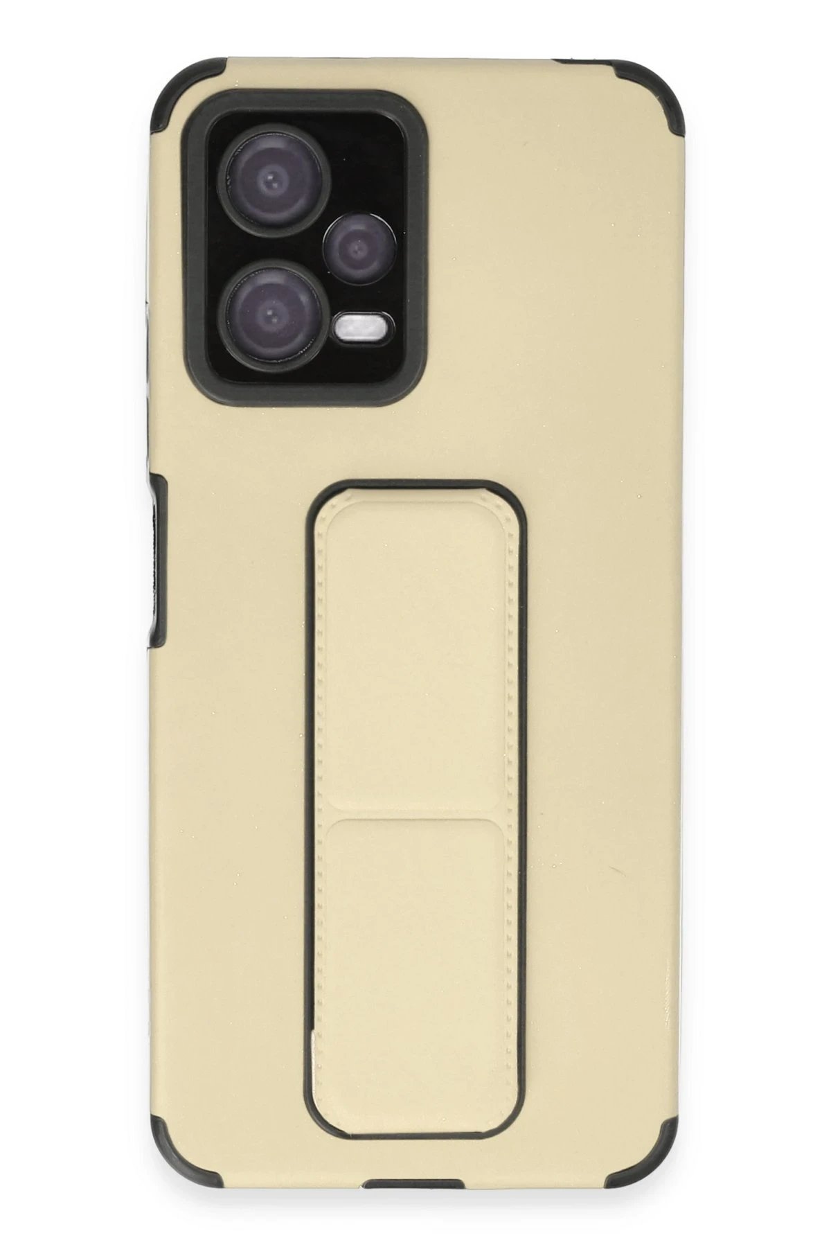 Newface Xiaomi Poco X5 5G Kılıf Mega Standlı Silikon - Gold