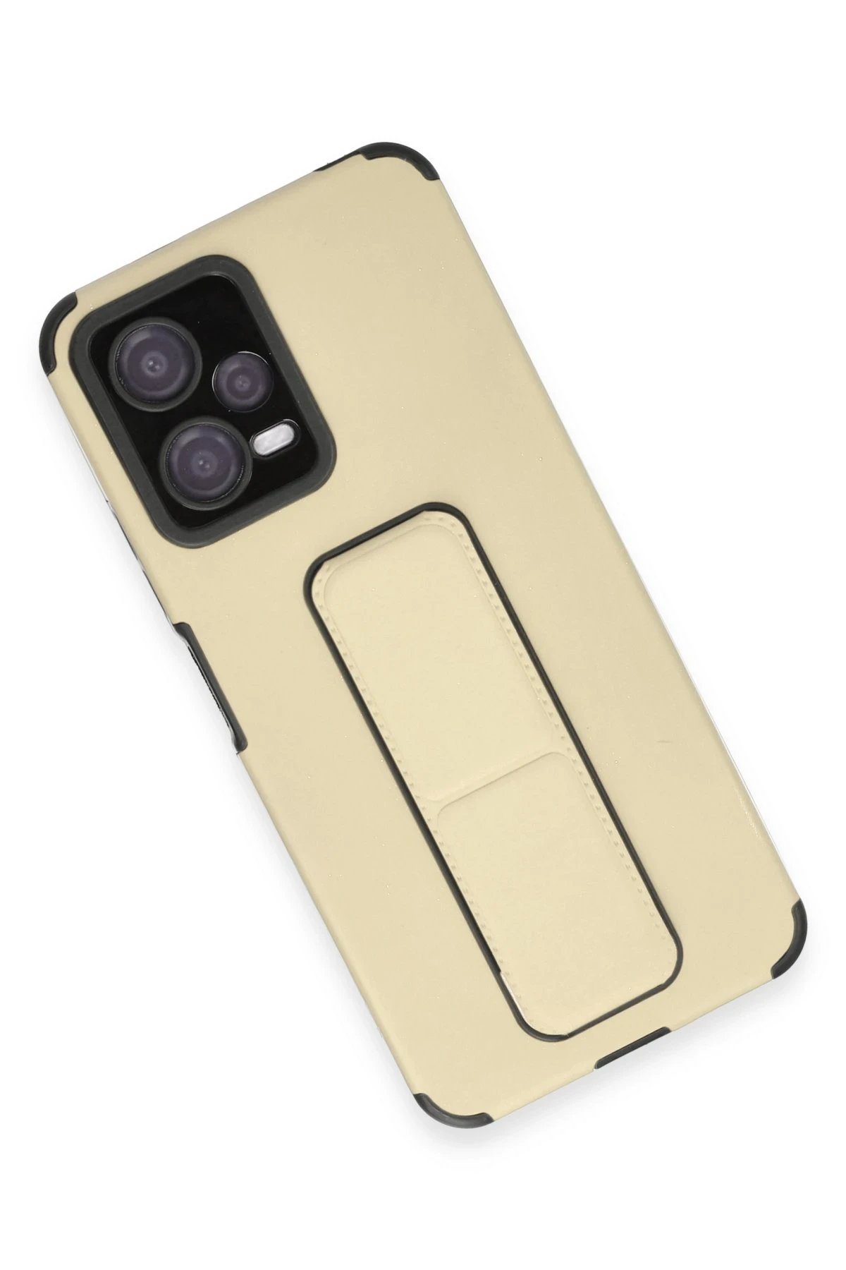 Newface Xiaomi Poco X5 5G Kılıf Mega Standlı Silikon - Gold