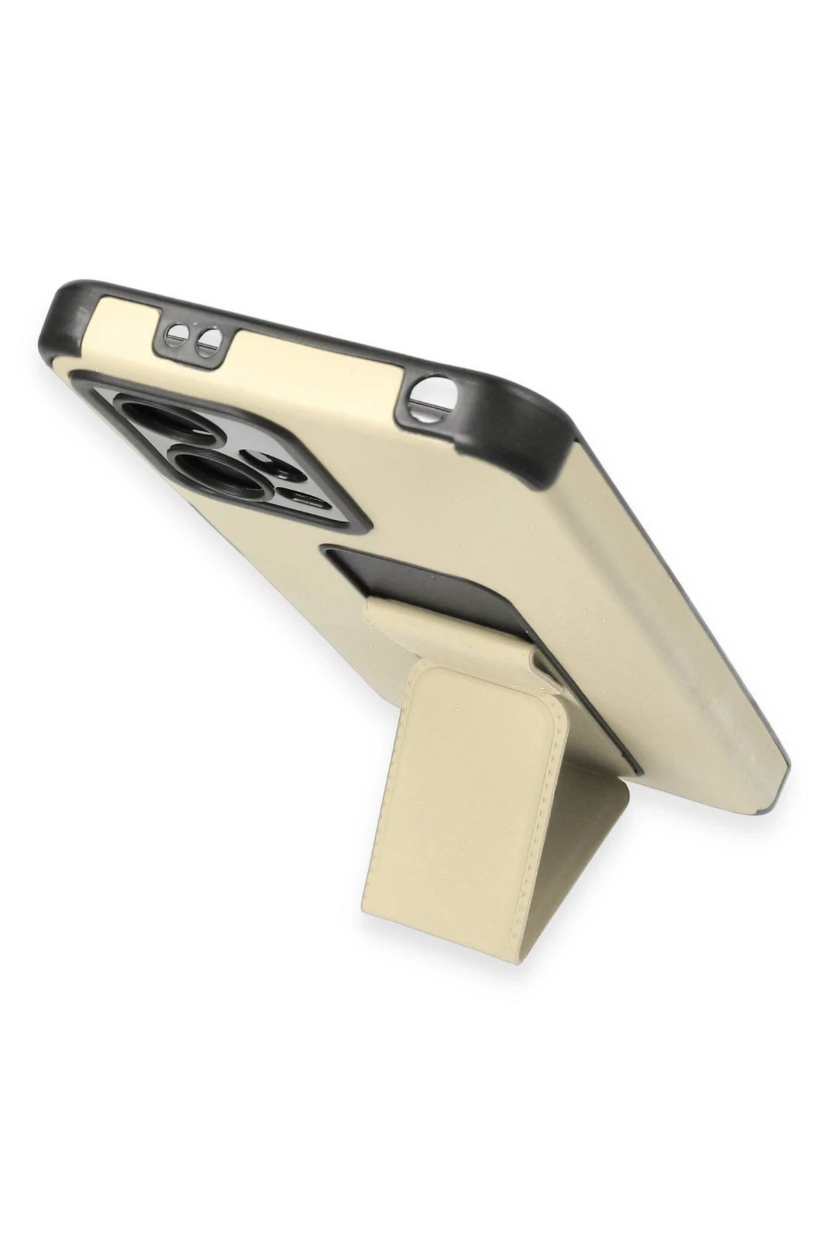 Newface Xiaomi Poco X5 5G Kılıf Mega Standlı Silikon - Gold