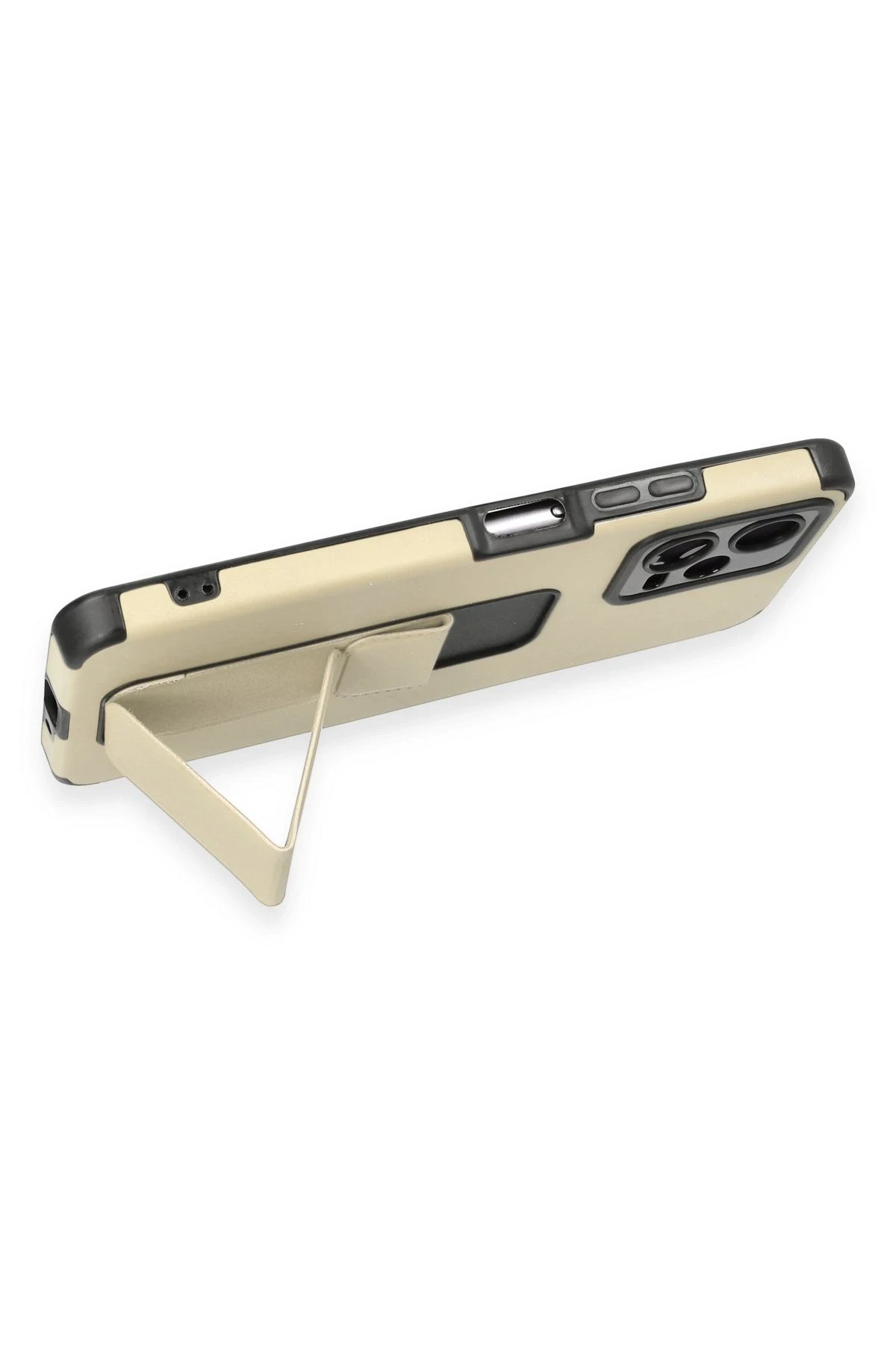 Newface Xiaomi Poco X5 5G Kılıf Mega Standlı Silikon - Gold