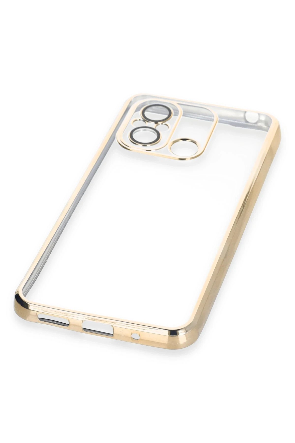 Newface Xiaomi Redmi 12C Kılıf Razer Lensli Silikon - Gold