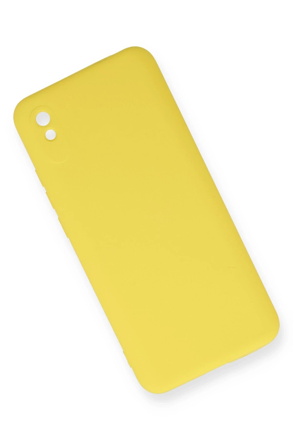 Newface Xiaomi Redmi 9A Kılıf Nano içi Kadife Silikon - Sarı