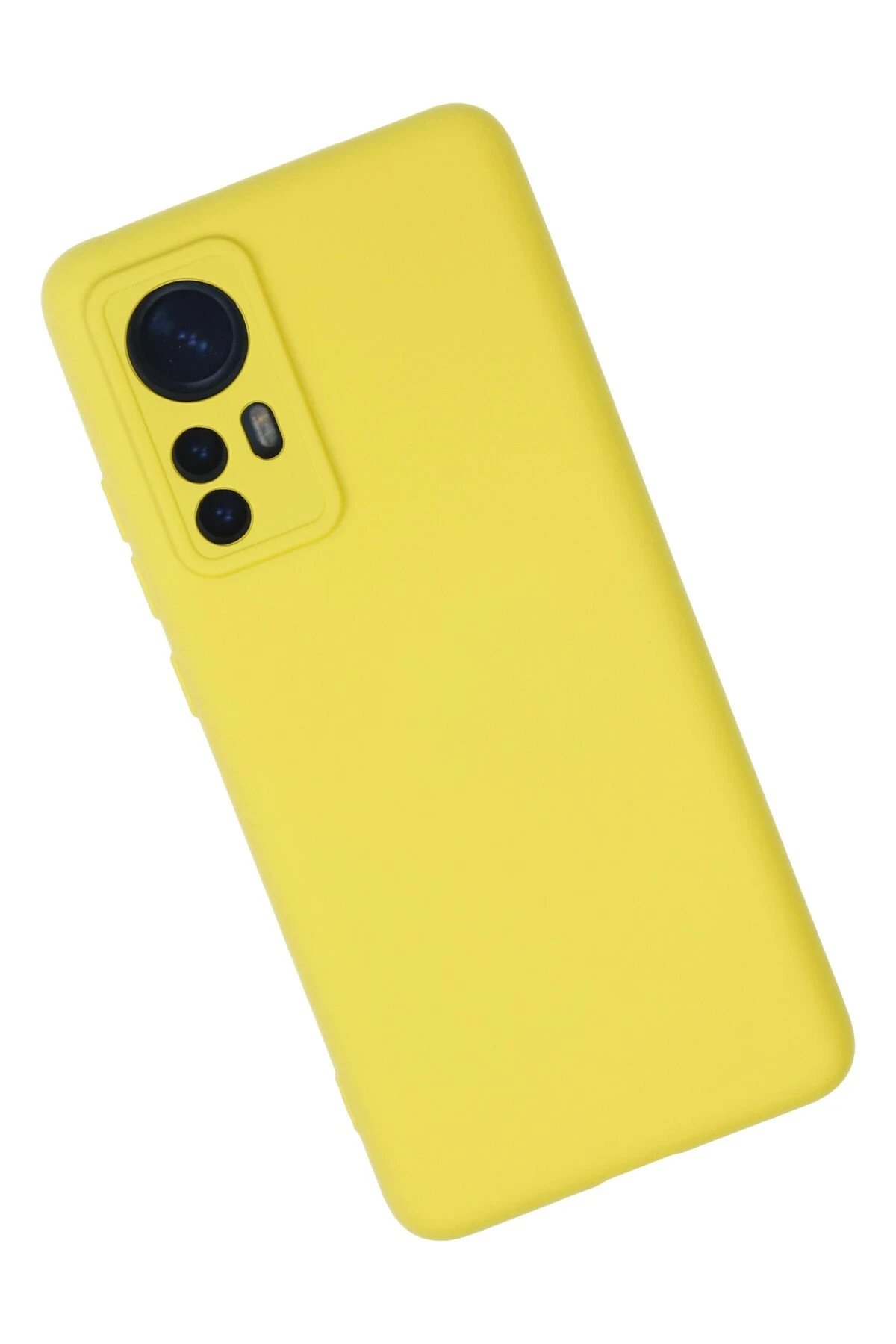 Newface Xiaomi Mi 12 Kılıf Nano içi Kadife Silikon - Sarı