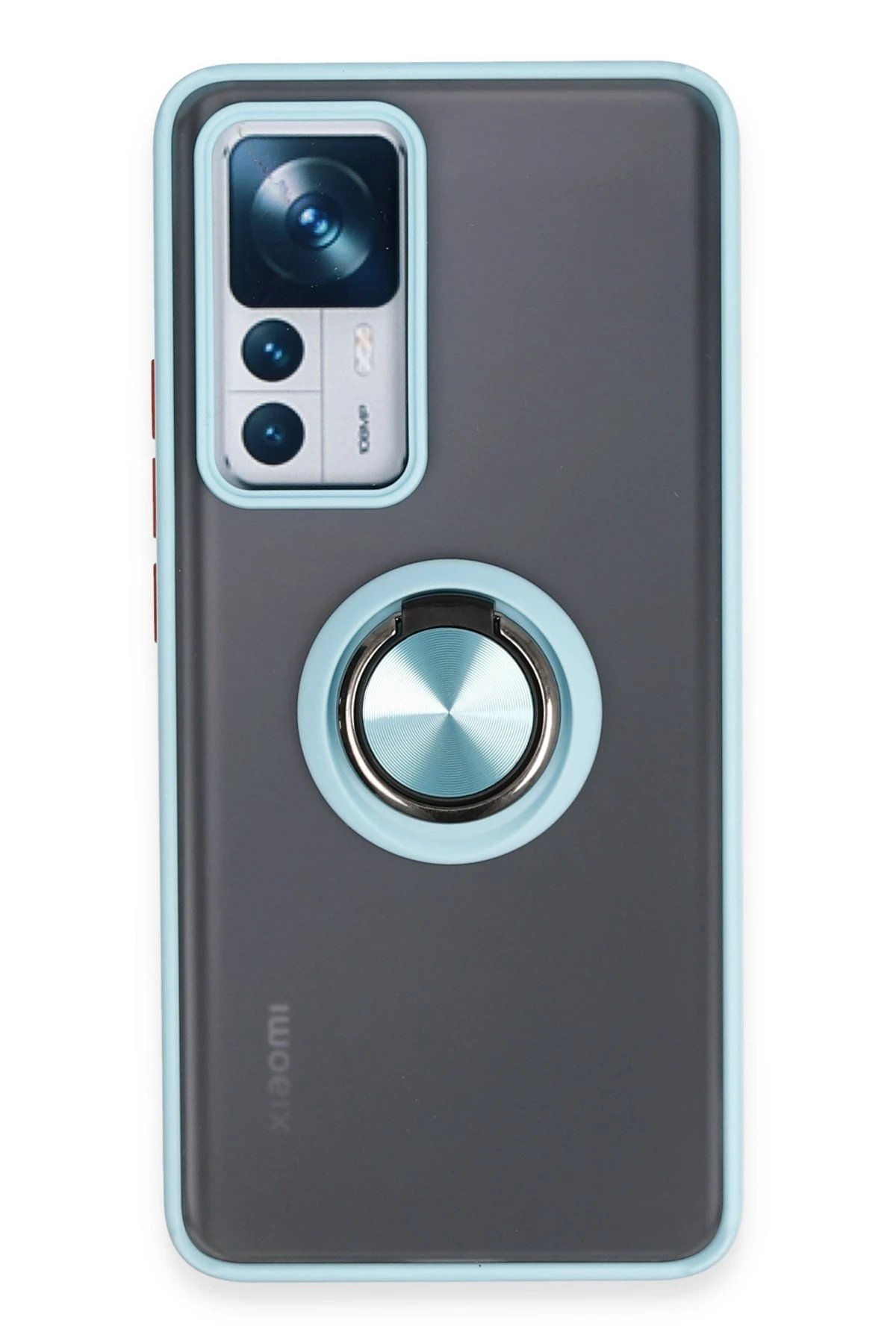 Newface Xiaomi Mi 12T Pro Kılıf Montreal Yüzüklü Silikon Kapak - Buz Mavi