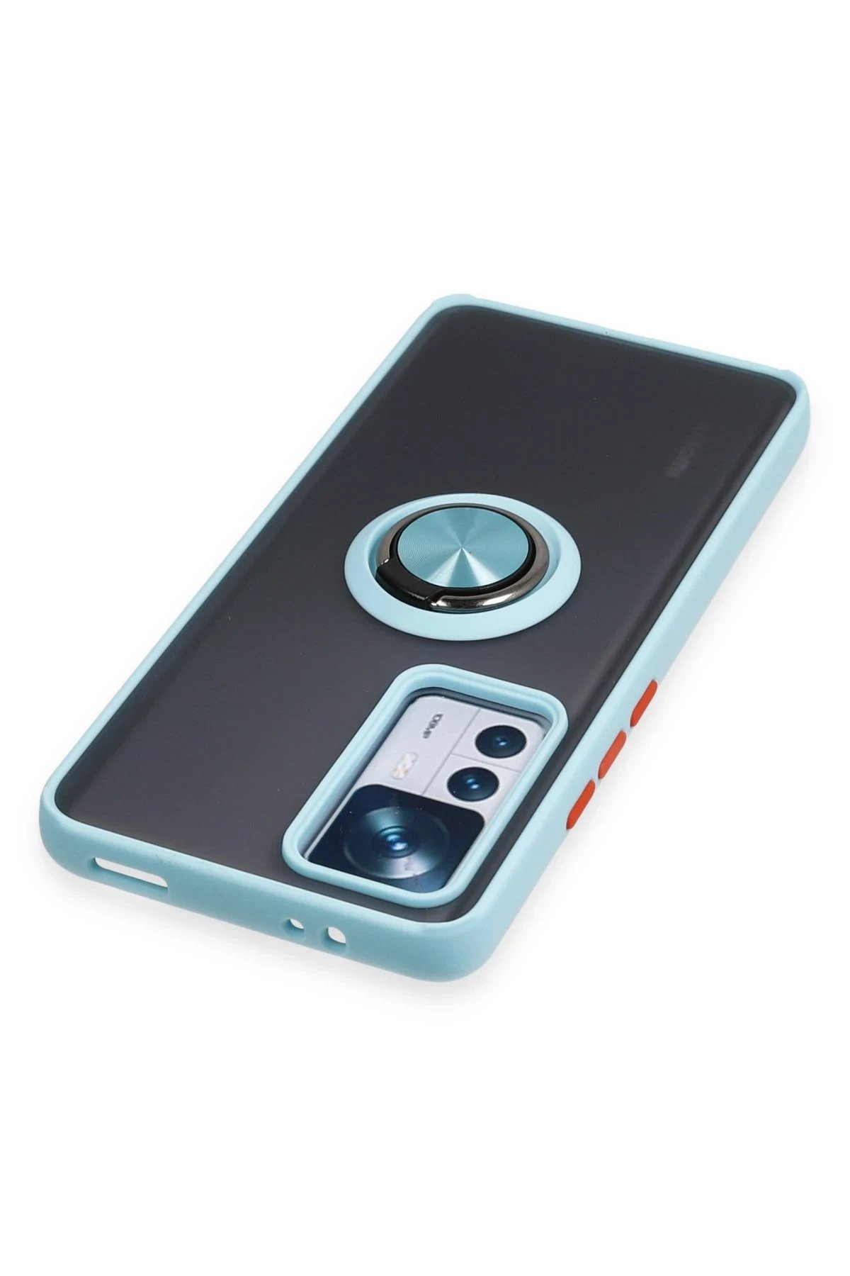 Newface Xiaomi Mi 12T Pro Kılıf Montreal Yüzüklü Silikon Kapak - Buz Mavi