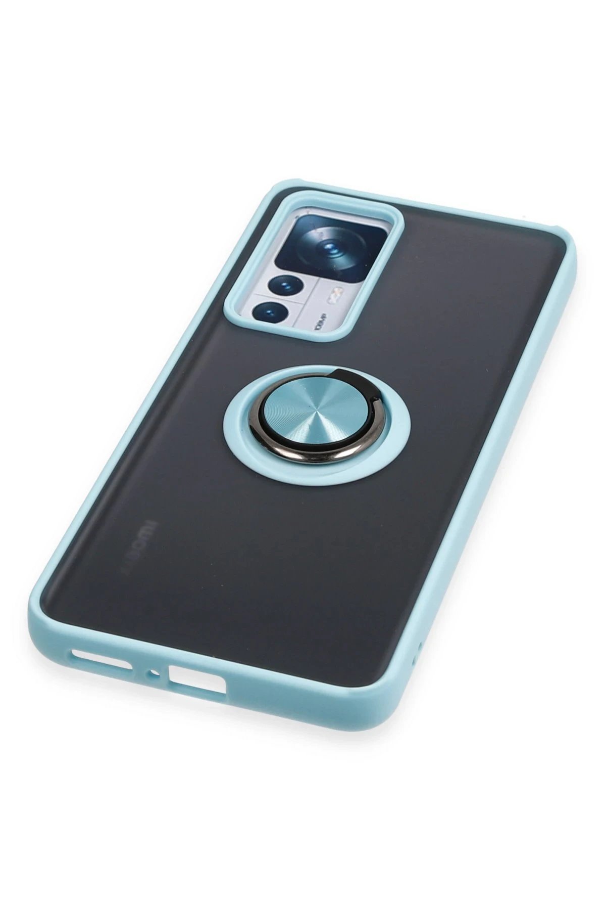 Newface Xiaomi Mi 12T Pro Kılıf Montreal Yüzüklü Silikon Kapak - Buz Mavi