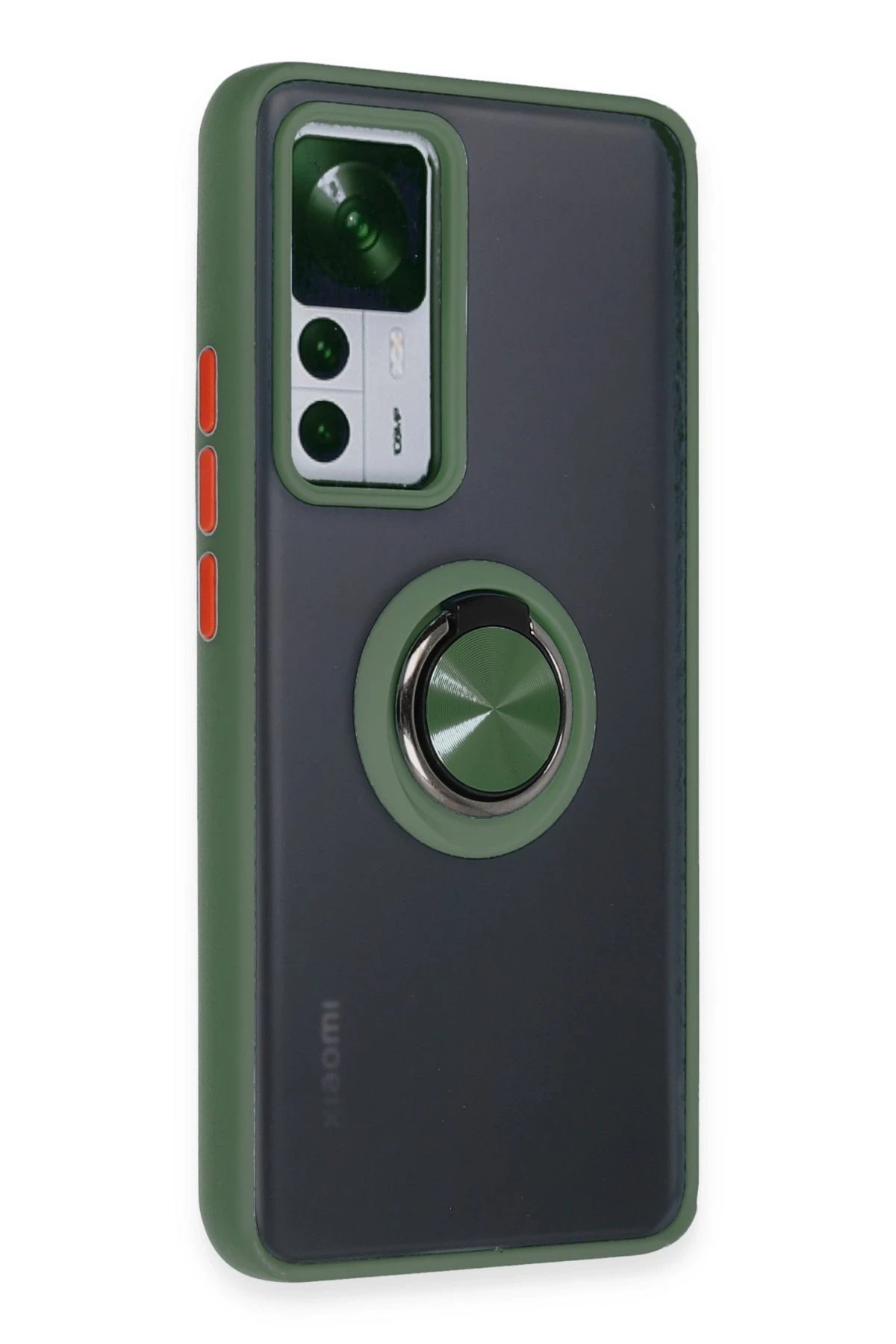 Newface Xiaomi Mi 12T Pro Kılıf Montreal Yüzüklü Silikon Kapak - Yeşil