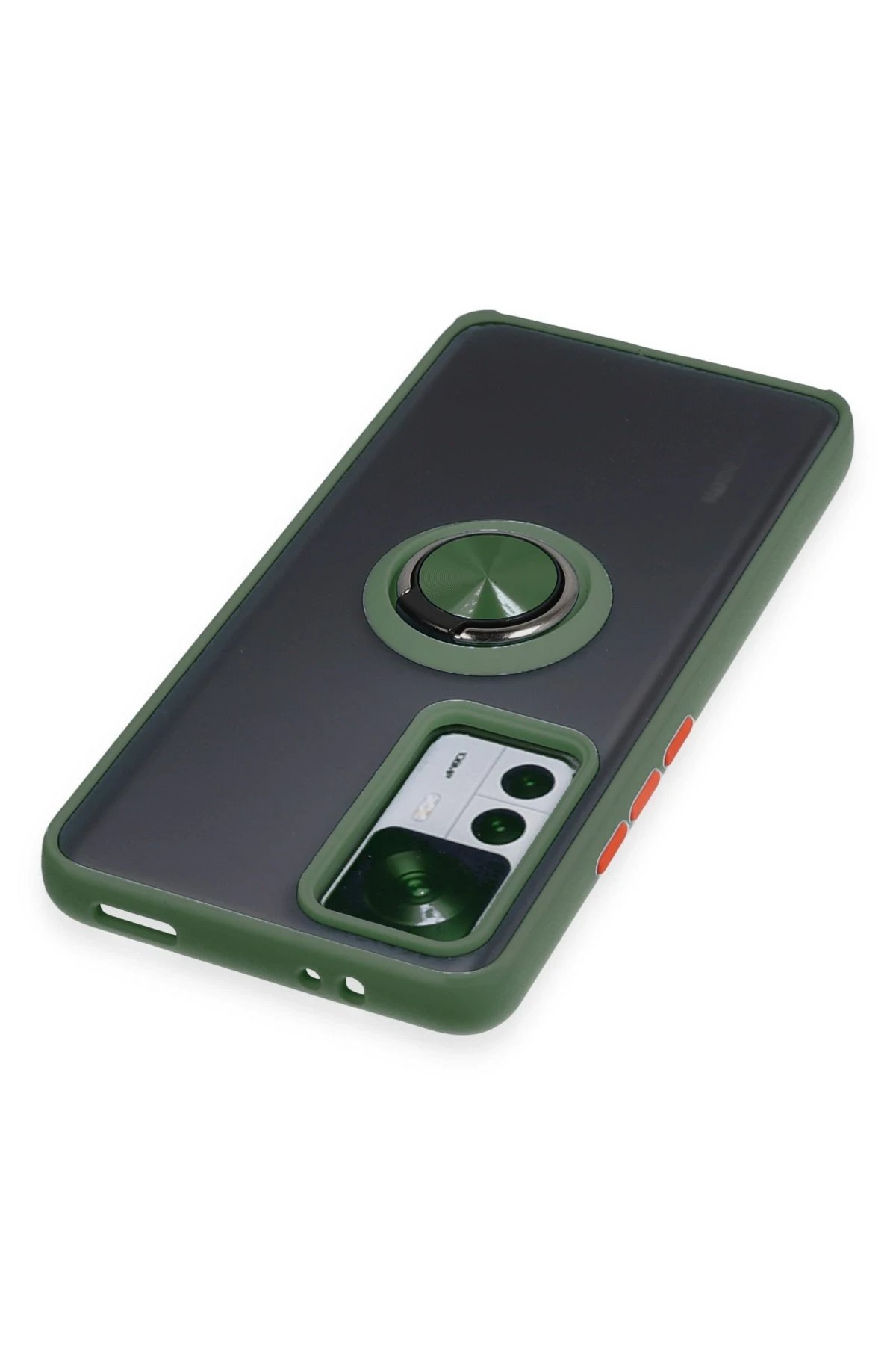 Newface Xiaomi Mi 12T Pro Kılıf Montreal Yüzüklü Silikon Kapak - Yeşil