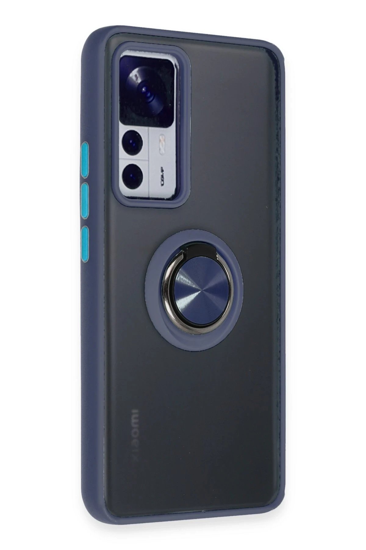 Newface Xiaomi Mi 12T Pro Kılıf Montreal Yüzüklü Silikon Kapak - Lacivert