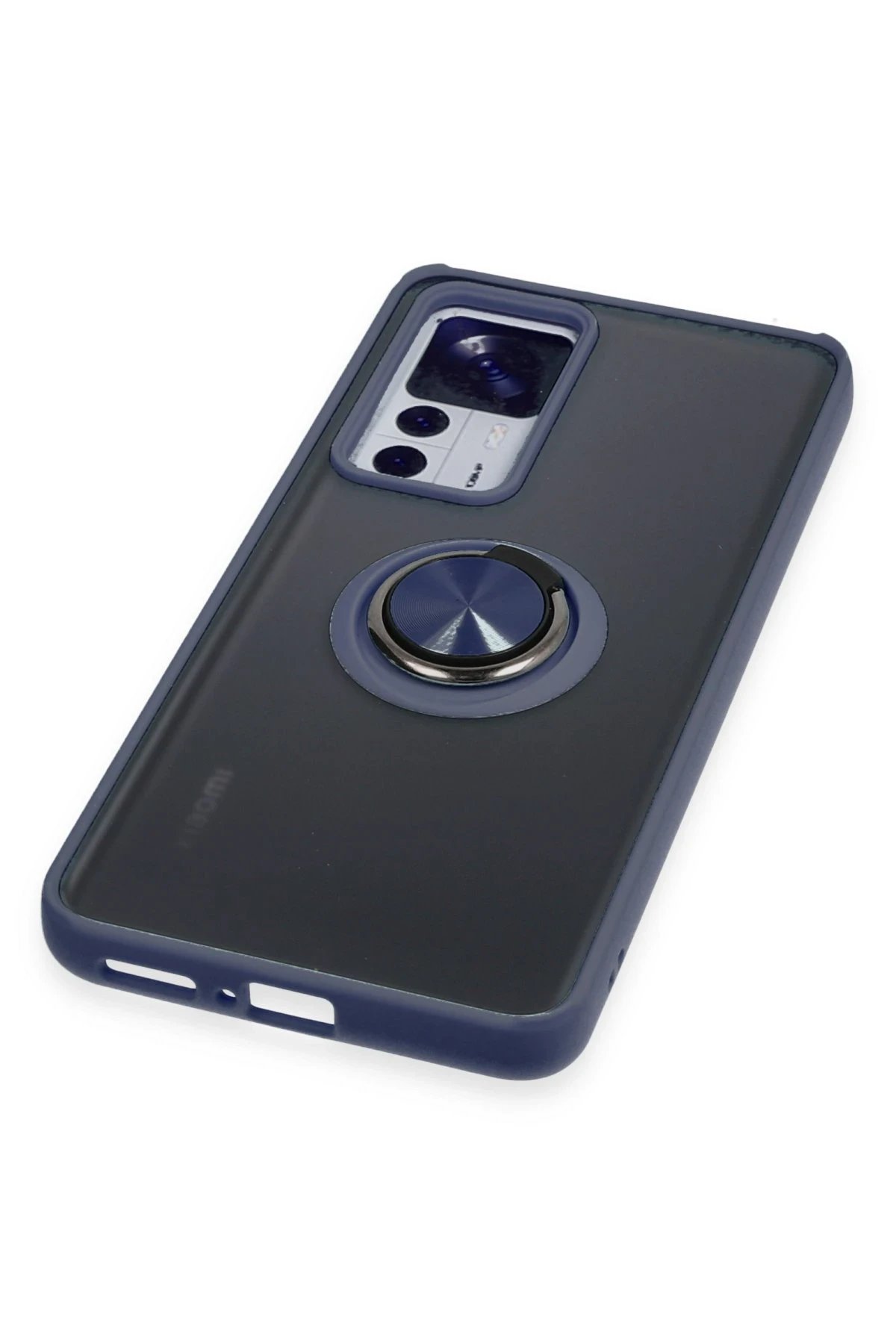 Newface Xiaomi Mi 12T Pro Kılıf Montreal Yüzüklü Silikon Kapak - Lacivert