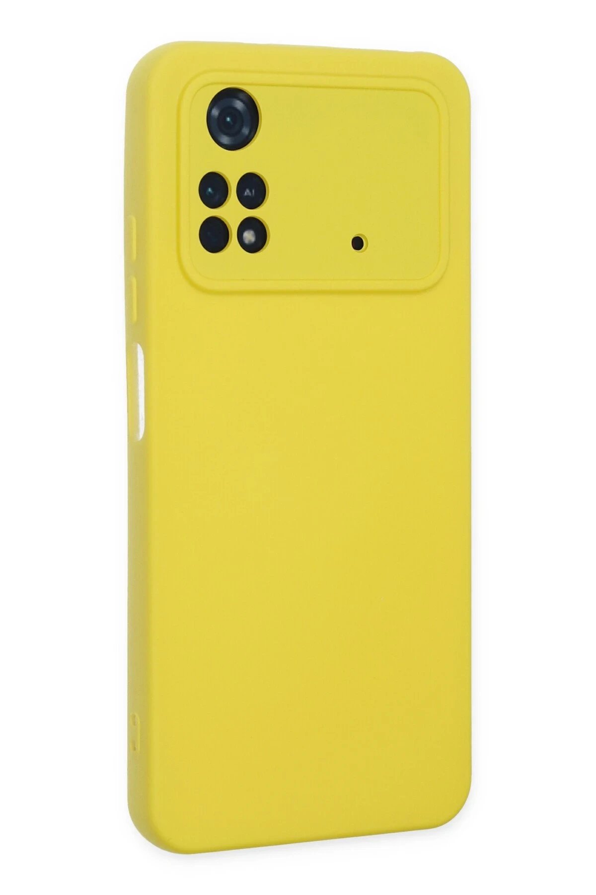 Newface Xiaomi Poco M4 Pro 4G Kılıf Nano içi Kadife Silikon - Sarı