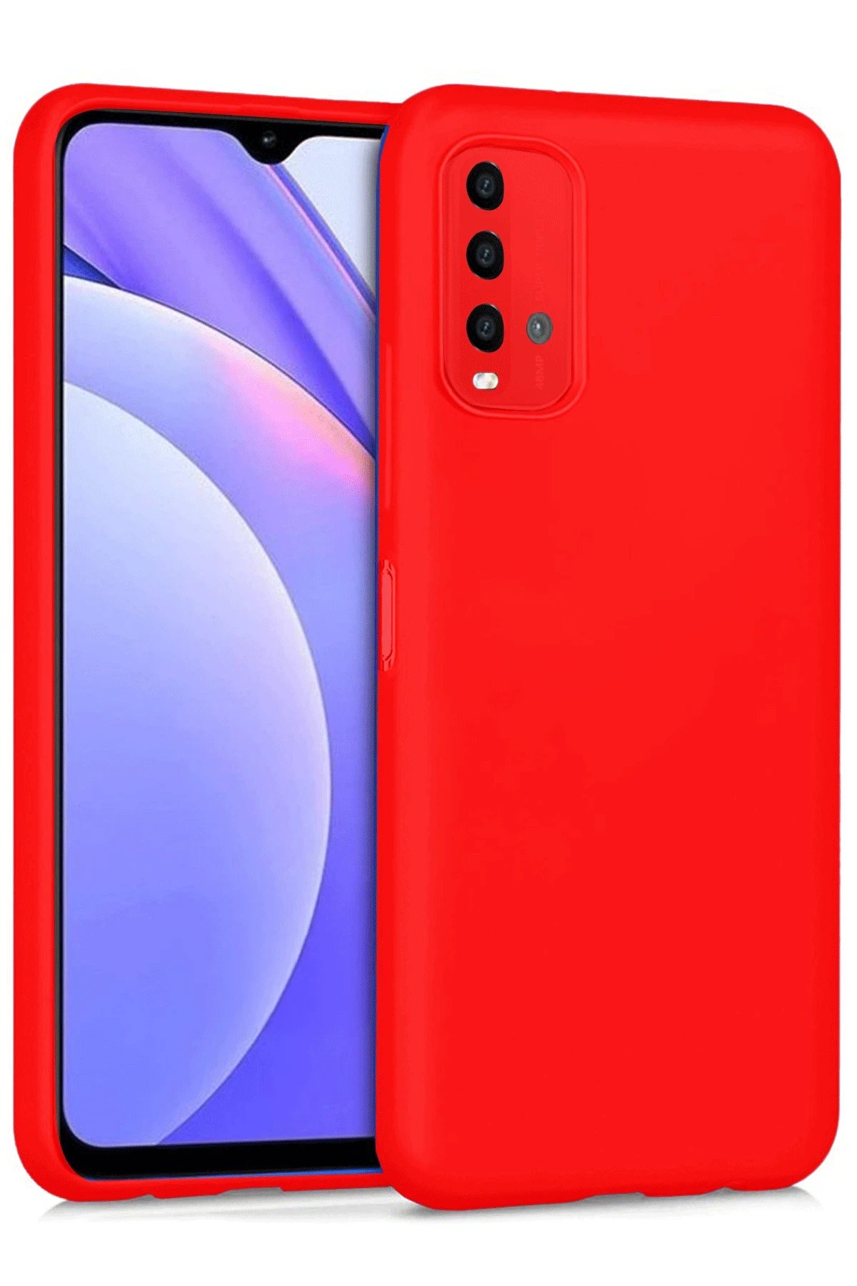 Newface Xiaomi Redmi 9T Kılıf Nano içi Kadife Silikon - Kırmızı