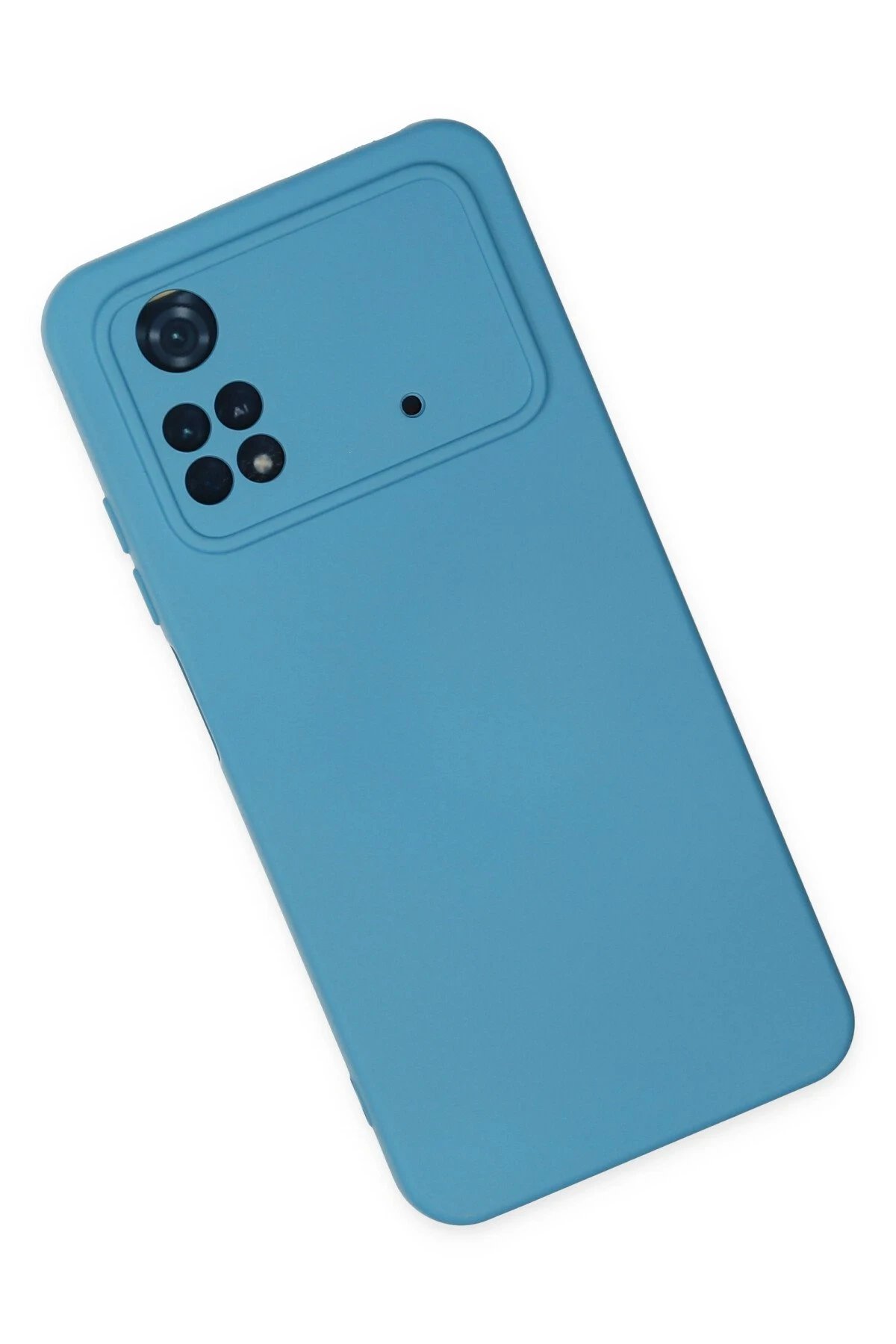 Newface Xiaomi Poco M4 Pro 4G Kılıf Nano içi Kadife Silikon - Mavi